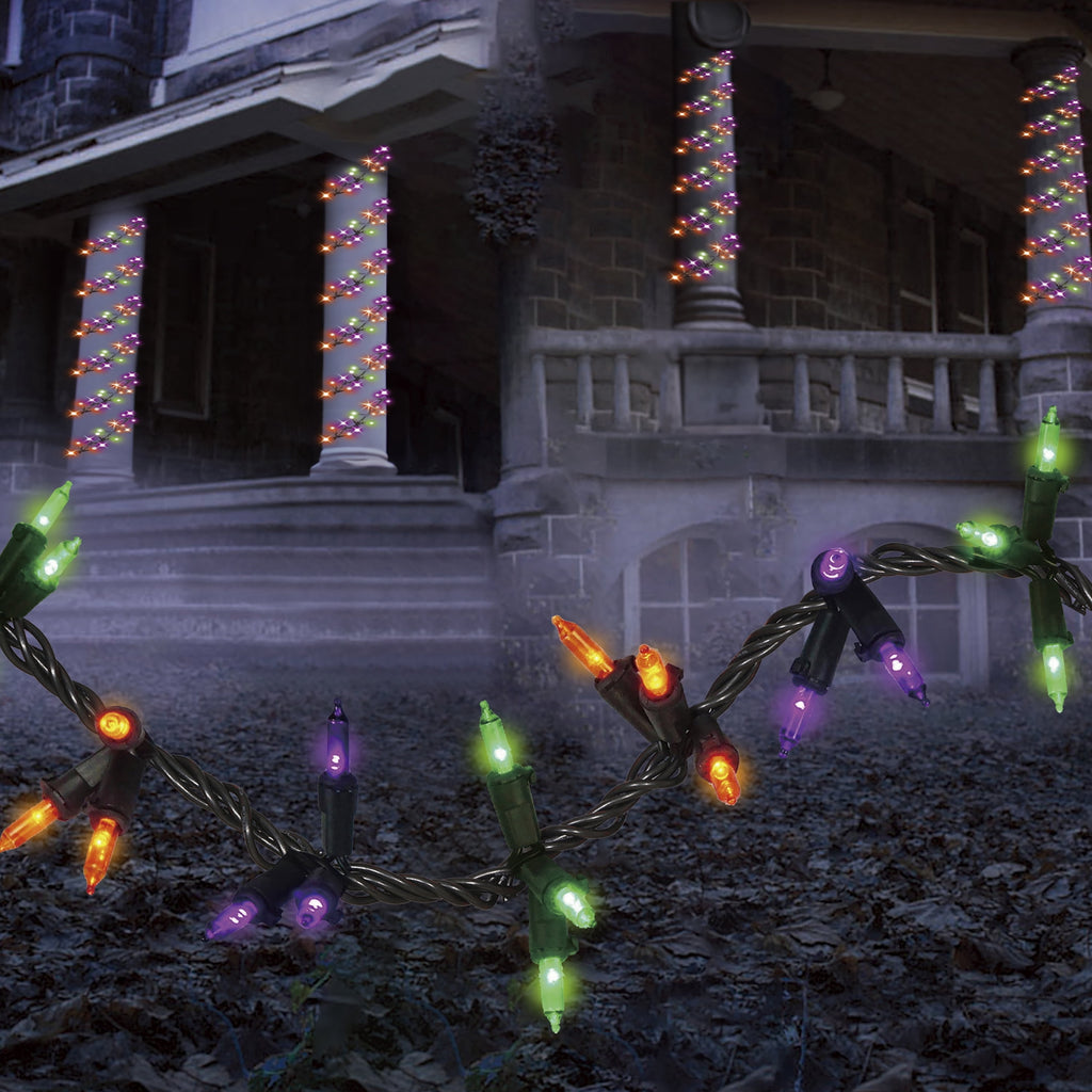 Indoor/Outdoor 90-Count LED Garland Lights, Multicolor, 9', Halloween by Way To Celebrate