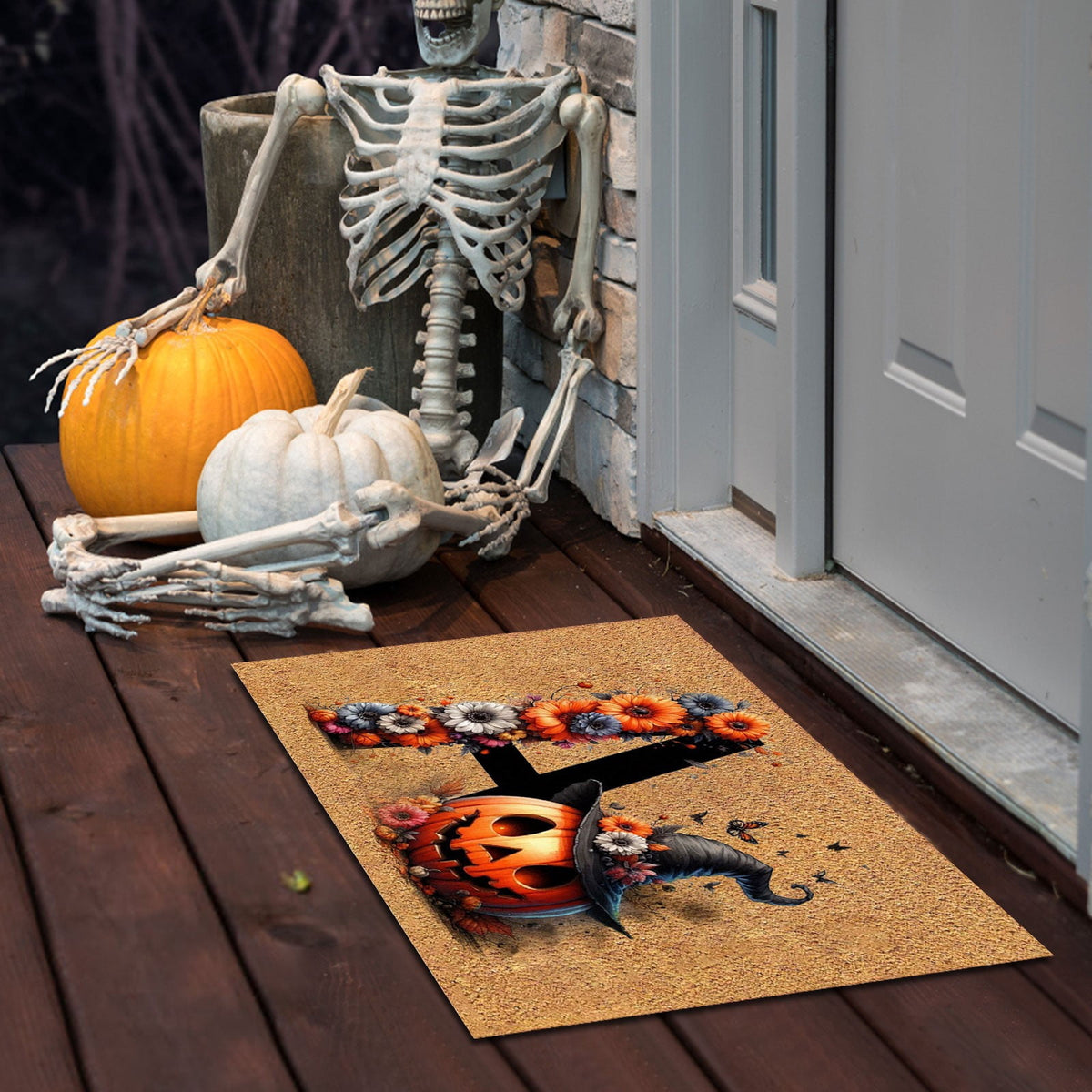 AUDeals Halloween Doormat Indoor Outdoor Home Front Porch Rugs 23.6 * 15.7Inch Bedroom Entrance Patio Decoration Supplies