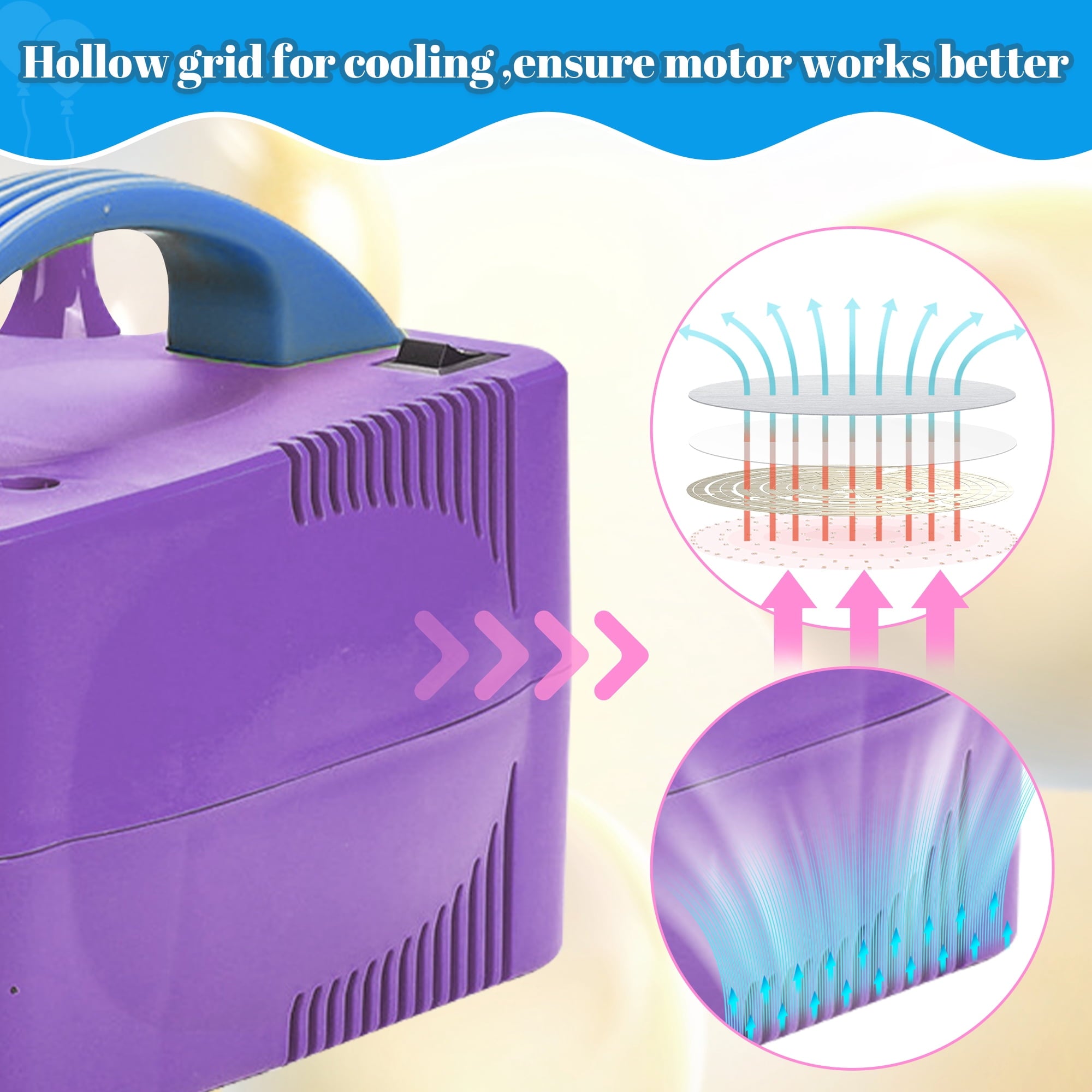 Electric Balloon Pump, Portable Dual Nozzle Blower Air Balloon Pump & Inflator for All Balloons Party Wedding Decoration