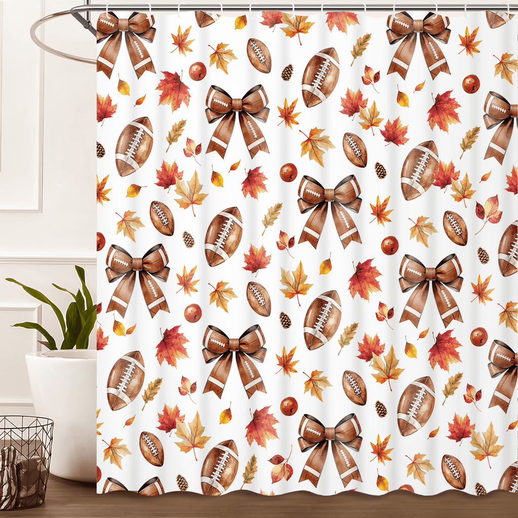 Ikfashoni Fall Shower Curtain with Hooks, Fall Decor for Home, Buffalo Plaid Pumpkin Waterproof Bathroom Curtains, 72"X72"