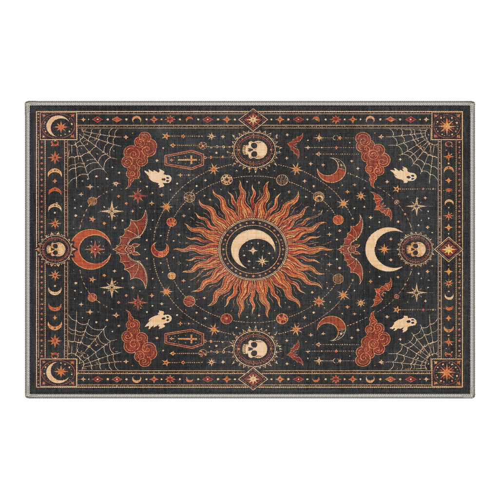 GENIMO 2'x3' Halloween Doormat, Washable Non Slip Soft Whimsical Cat Outdoor Door Mat for Front Door Covered Porch Patio Entryway, Vintage Black