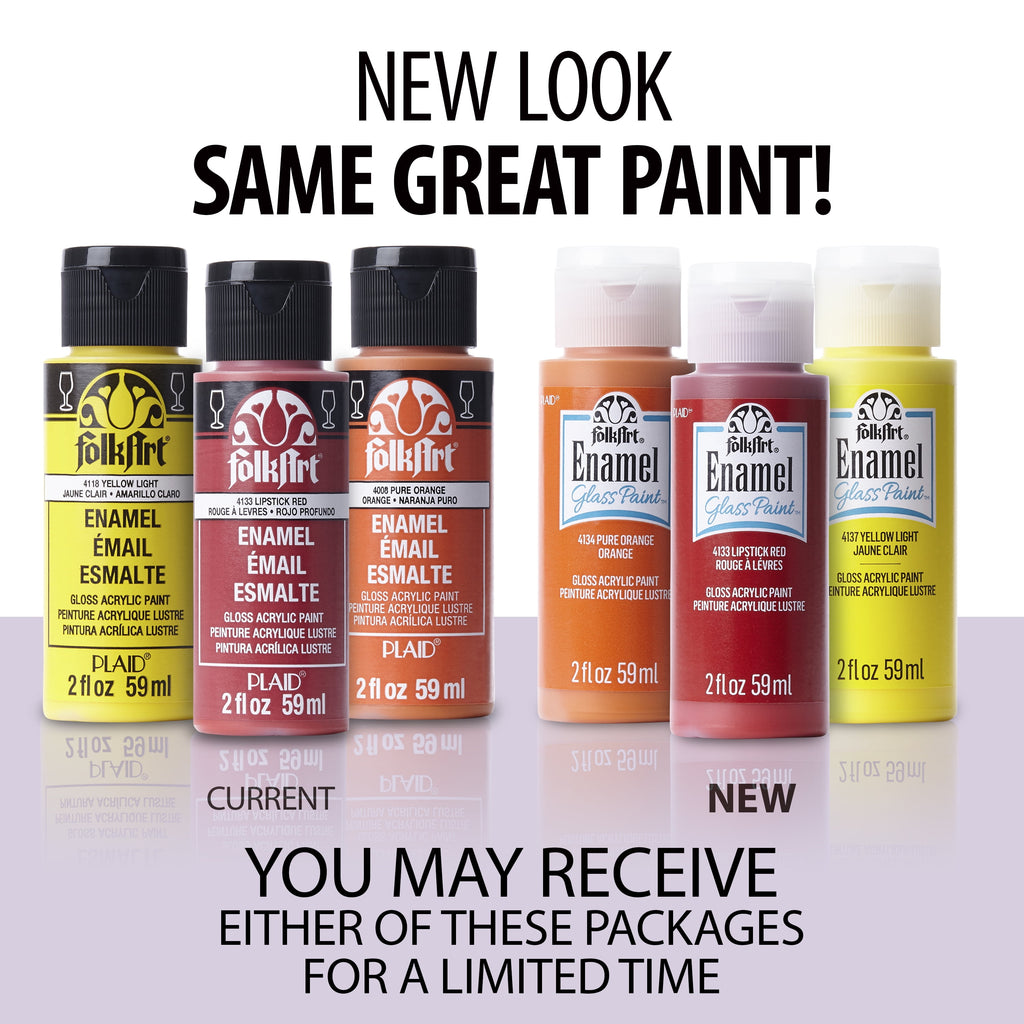 FolkArt Enamel Acrylic Craft Paint, Gloss Finish, Pure Orange, 2 fl oz