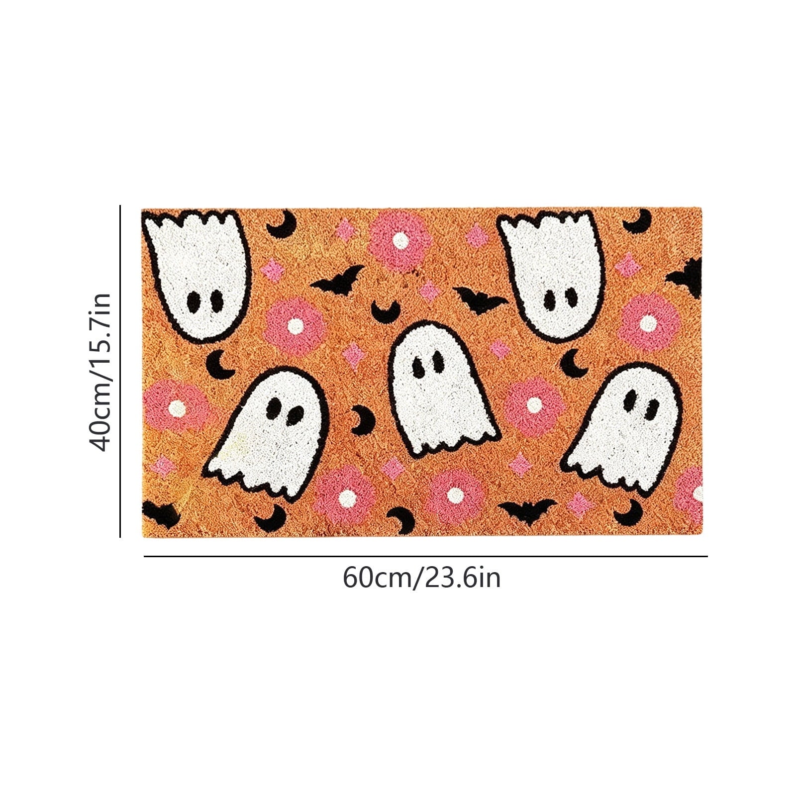 WWC Halloween Door Mat, 32x20 inch Halloween Decor Thick Non Slip Ghost doormat, Entryway Rug for Fall Party Indoor Outdoor Front Porch