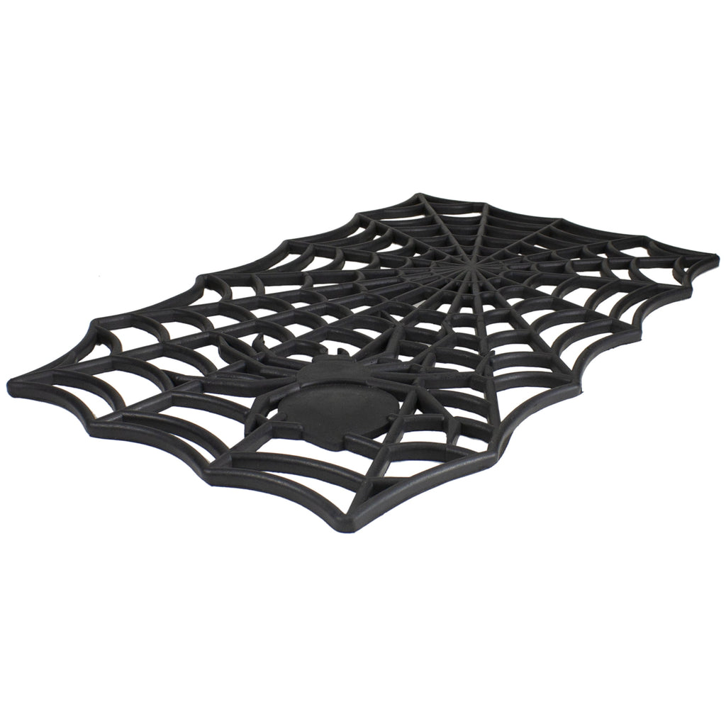 Northlight Spider Web Rectangular Halloween Doormat - Black - 18" x 30"