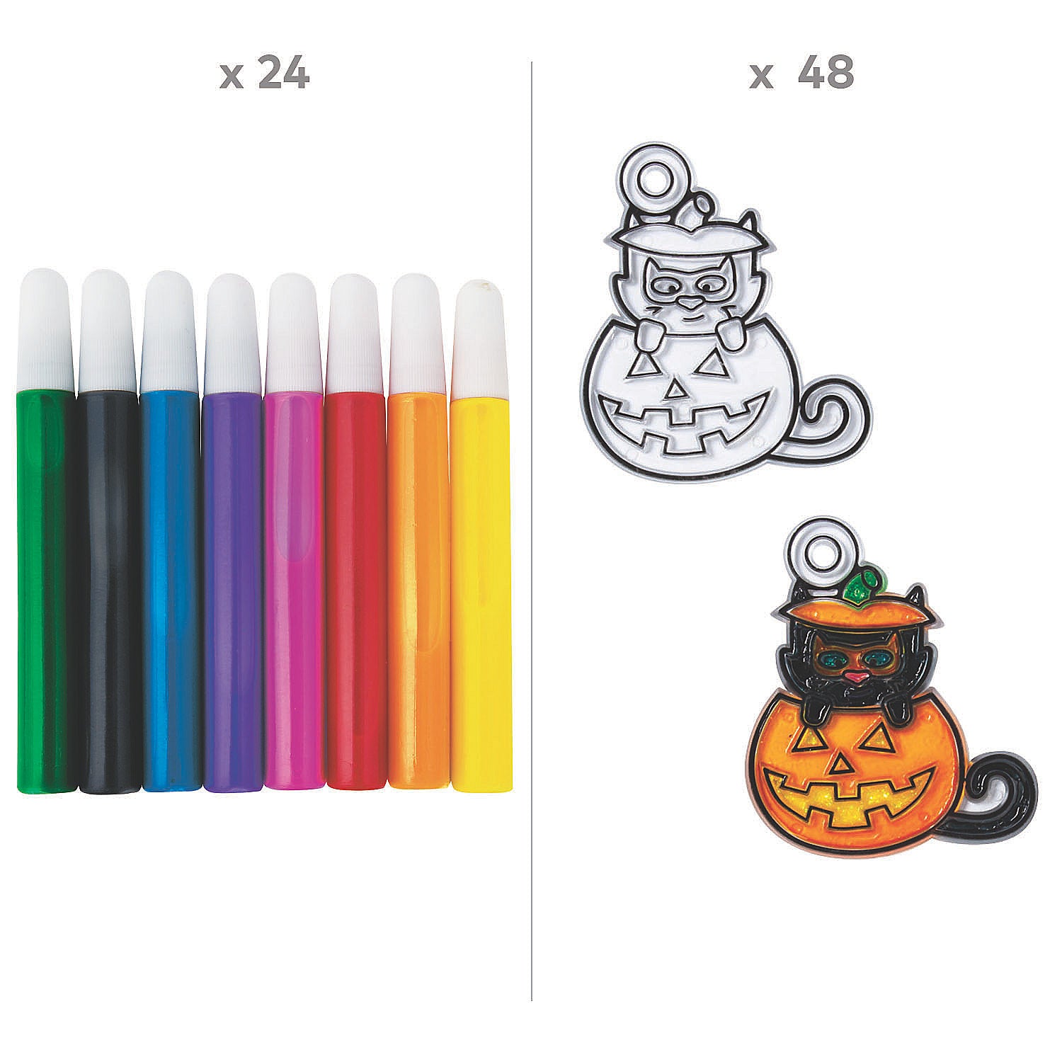 Halloween Suncatcher Assortment, Craft Supplies, Halloween, 72 Pieces