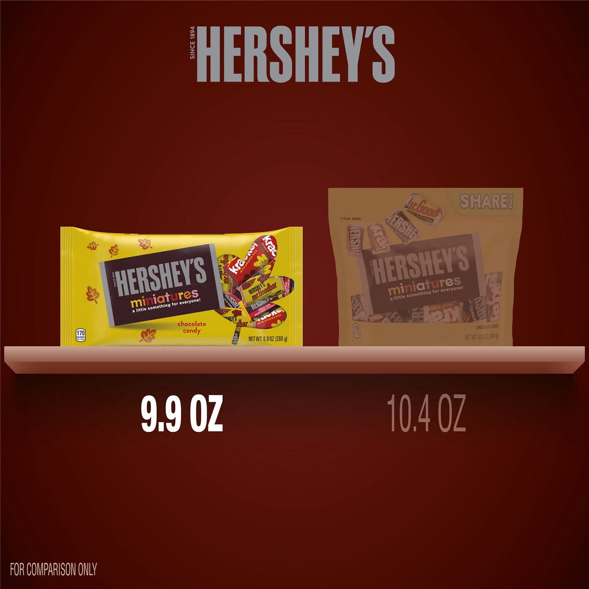 Hershey's Miniatures Assorted Chocolate Halloween Candy, Bag 9.9 oz