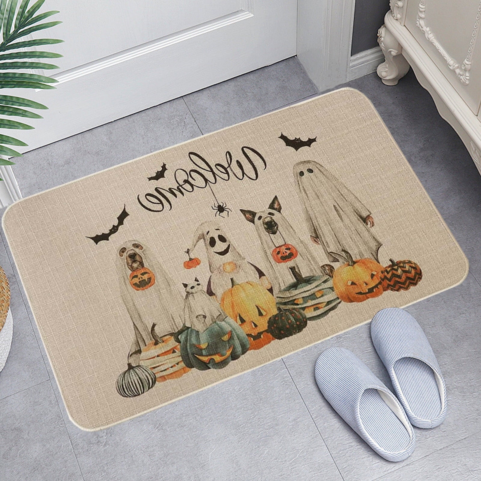 PEIBang Halloween Door Mat,Pumpkins Outdoor Rug Bathroom Doormat,Decorative Front Doormat Indoor Outdoor for Home Decor