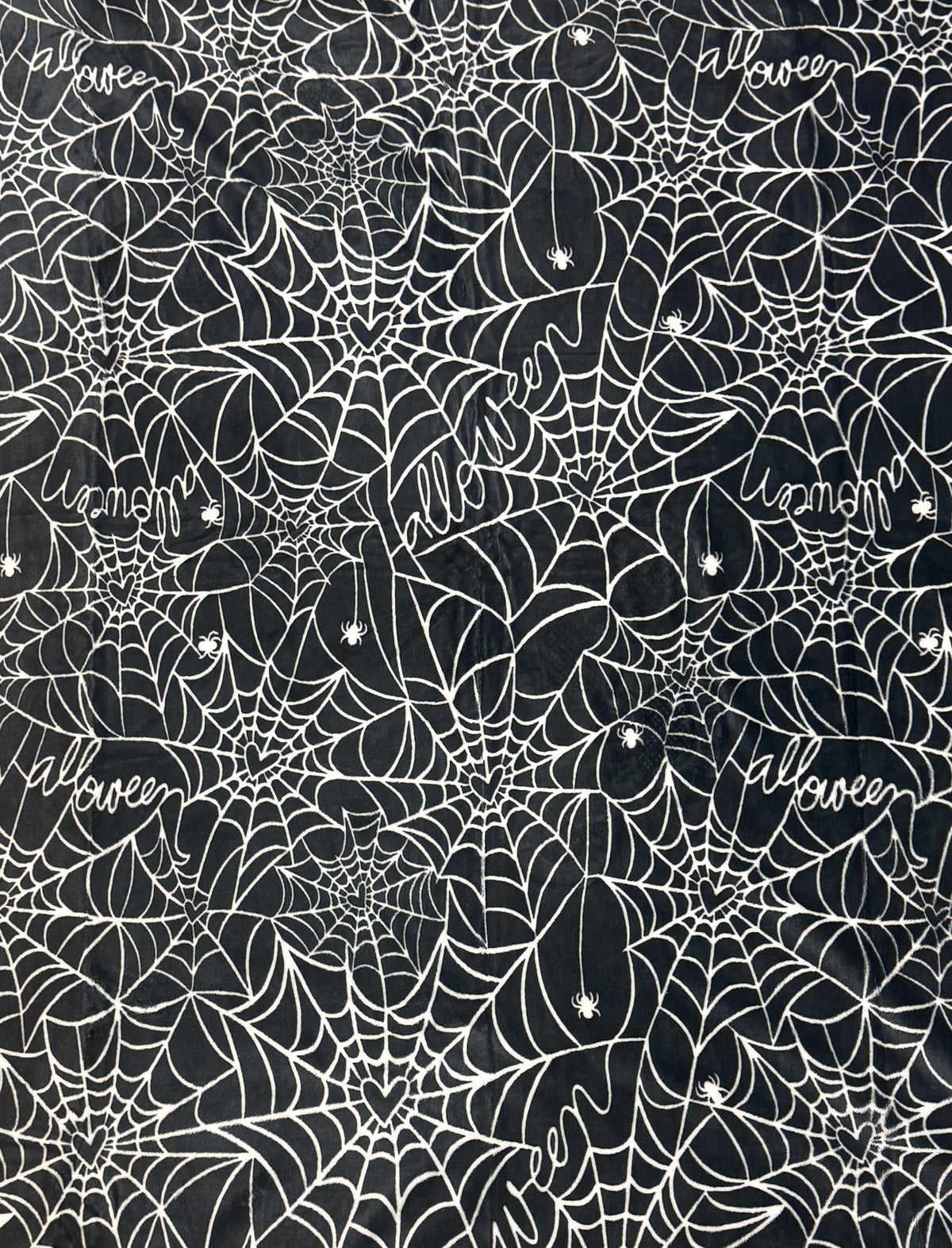 Serafina Home Halloween Throw Blanket: Fuzzy Boo! Jack O'Lantern Spider Webs Skull and Black Cats Print on Velvet Fleece for Sofa Bed Couch Chair Dorm