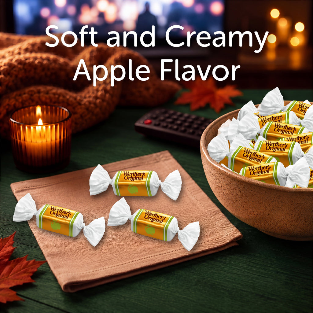 Werther's Original Limited Edition Fall Harvest Caramel Apple Soft Caramels, 8.57 oz Bag