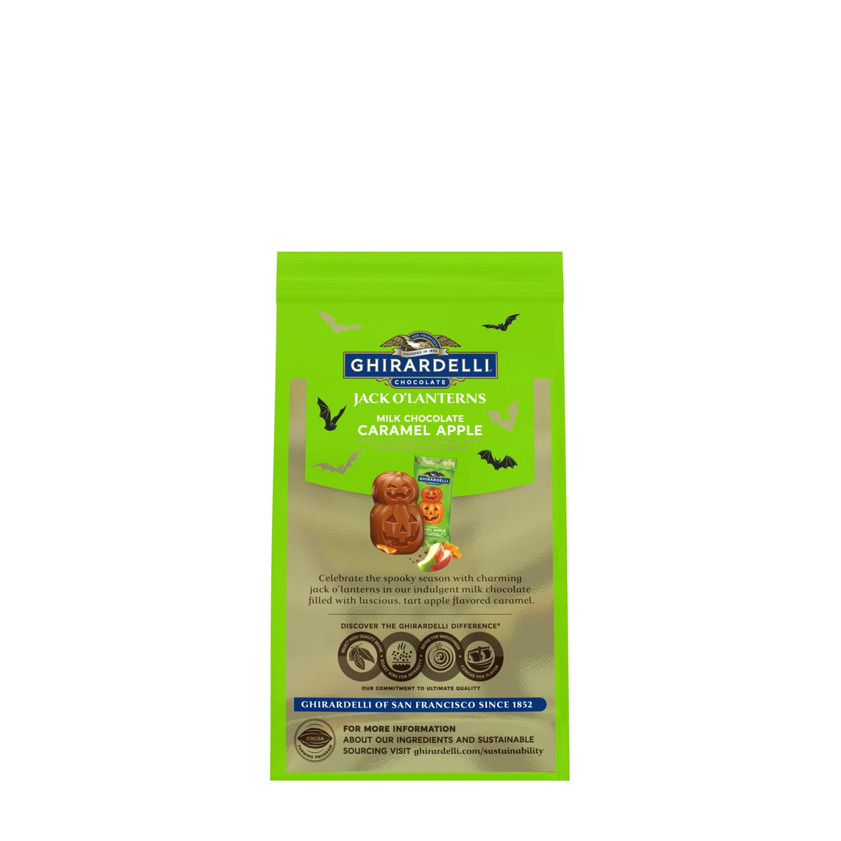GHIRARDELLI Milk Chocolate Jack O' Lanterns, 4.1 oz Bag