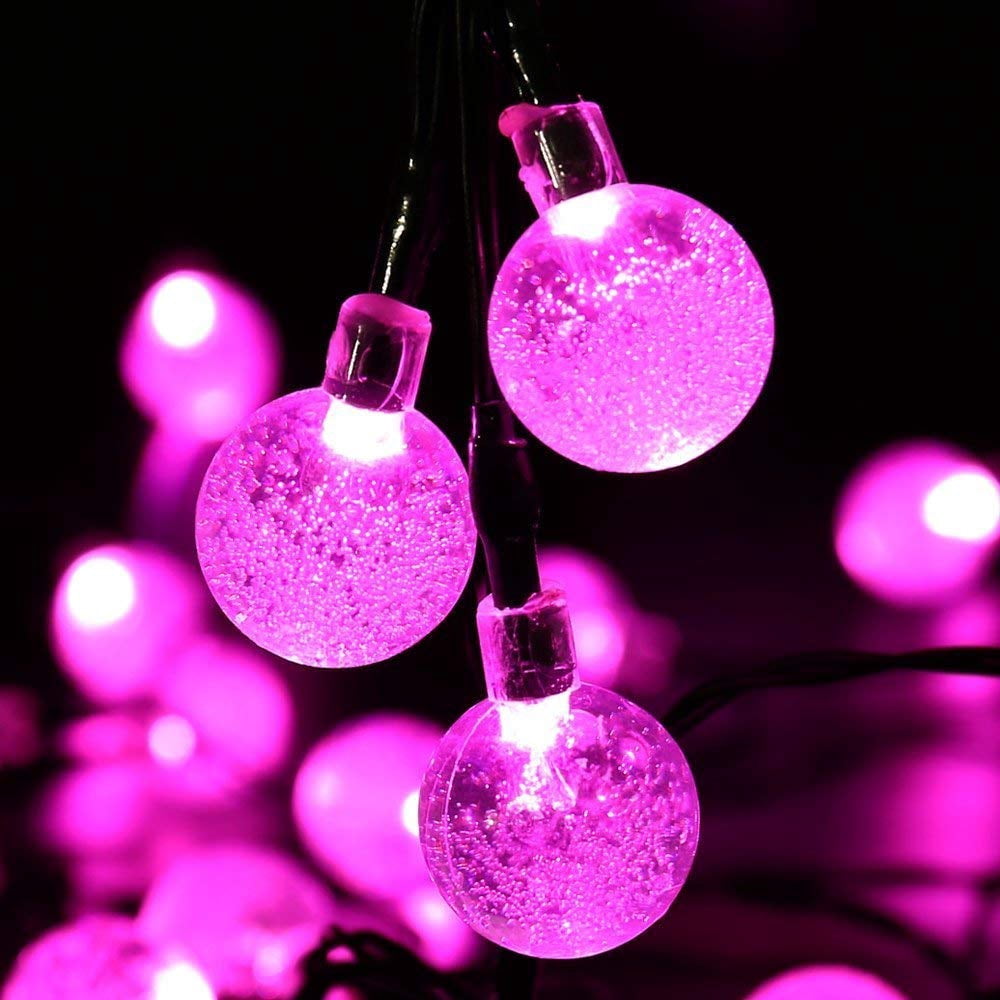 LINLIN Solar Crystal Ball String Lights,Waterproof LED Bubble Globe Solar Fairy Lights 8 Mode Ball String Lights for Bistro Garden Yard Home Party Wedding Christmas Decoration