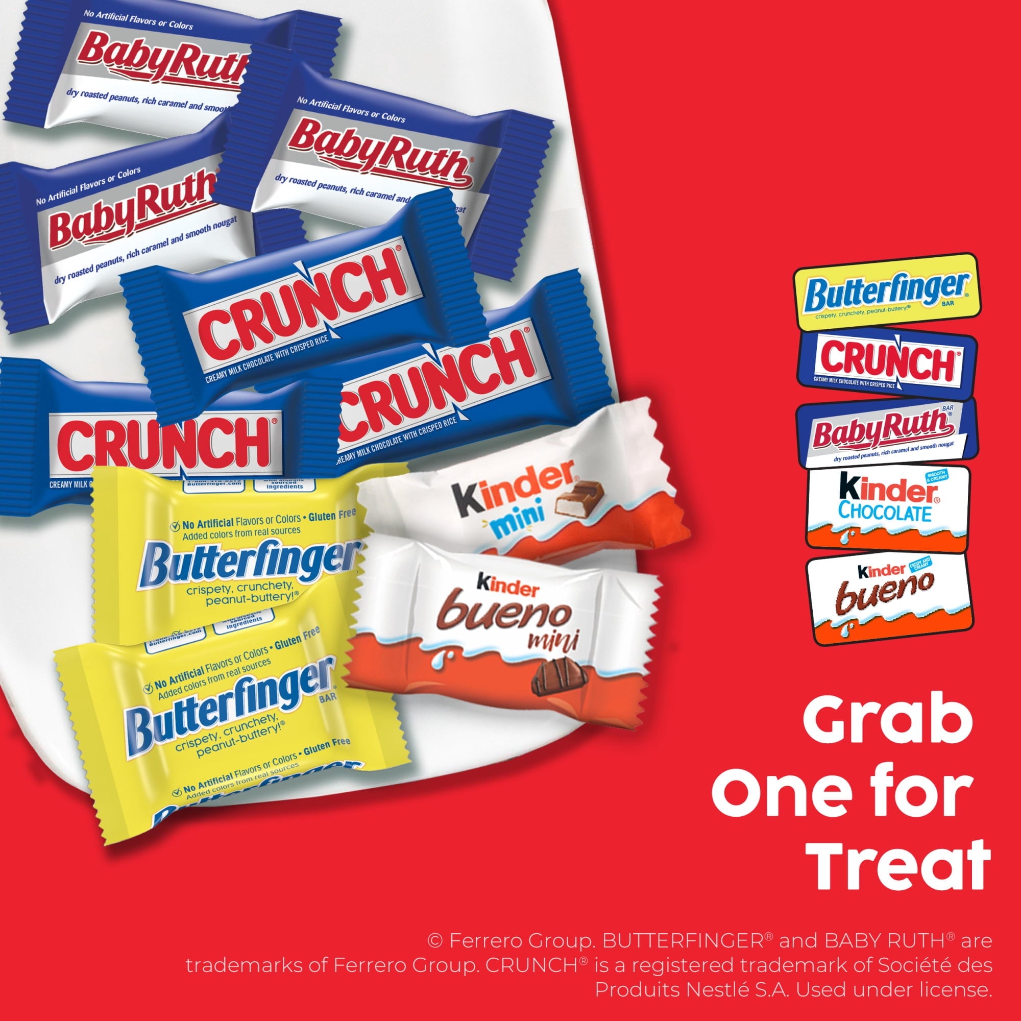 (3 pack) Butterfinger, CRUNCH, Baby Ruth & More Halloween Candy Chocolate-y, 36.9 oz
