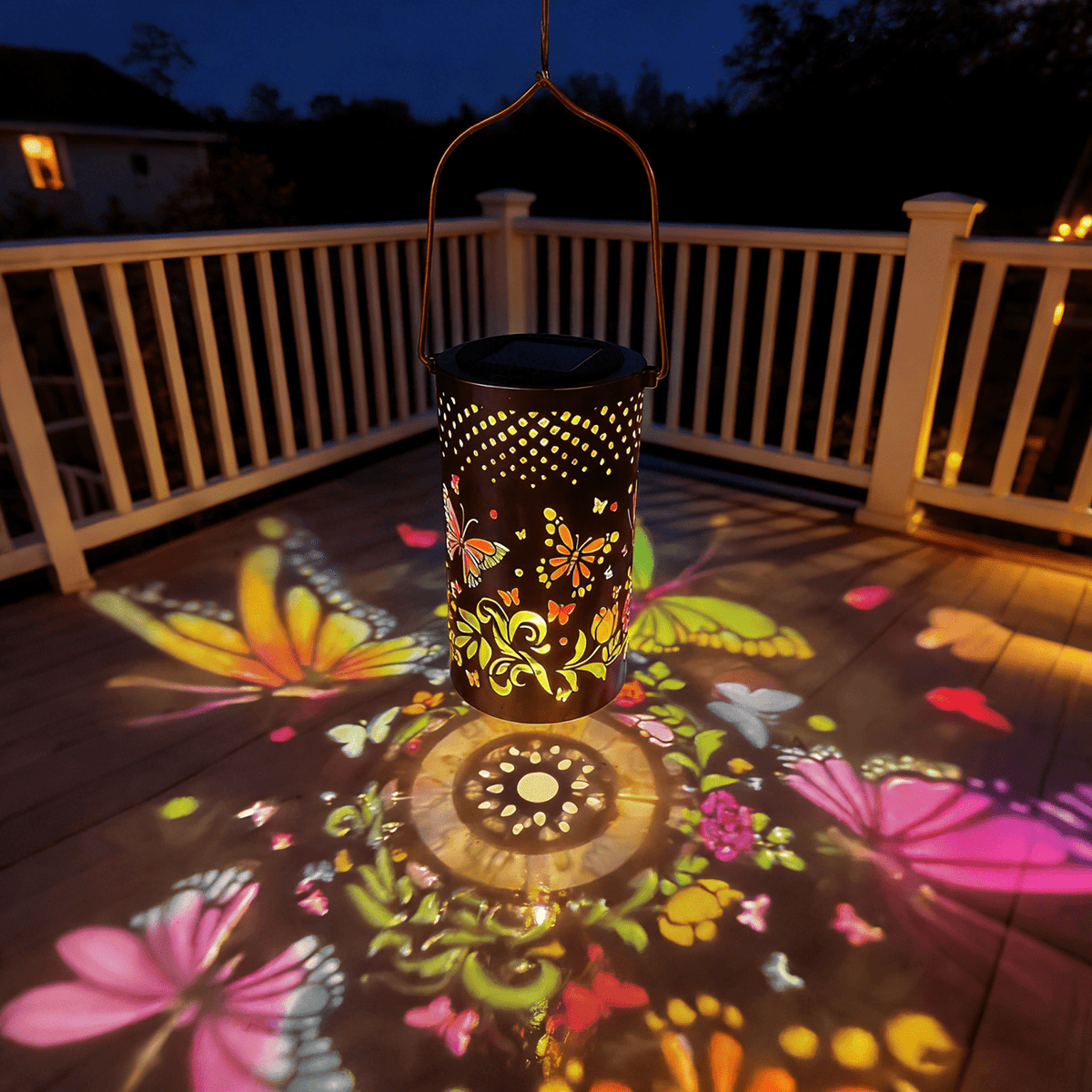 Colorful Solar Lanterns IP65 Outdoor Waterproof, Mother's Day Gifts for Women Mom Grandma - LED Colorful Sunflower Solar Lights Metal Hanging Lantern for Patio Yard Porch