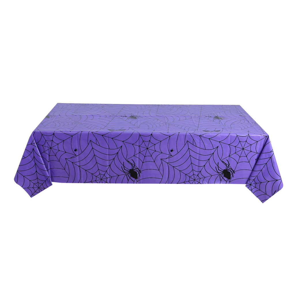 RnemiTe-amo Halloween Spiderweb Tablecloth Rectangular Plastic Spider Web Table Cloth Halloween Decoration Tablecloth Length Halloween Tablecloth Halloween Theme Party Decoration Tablecloth