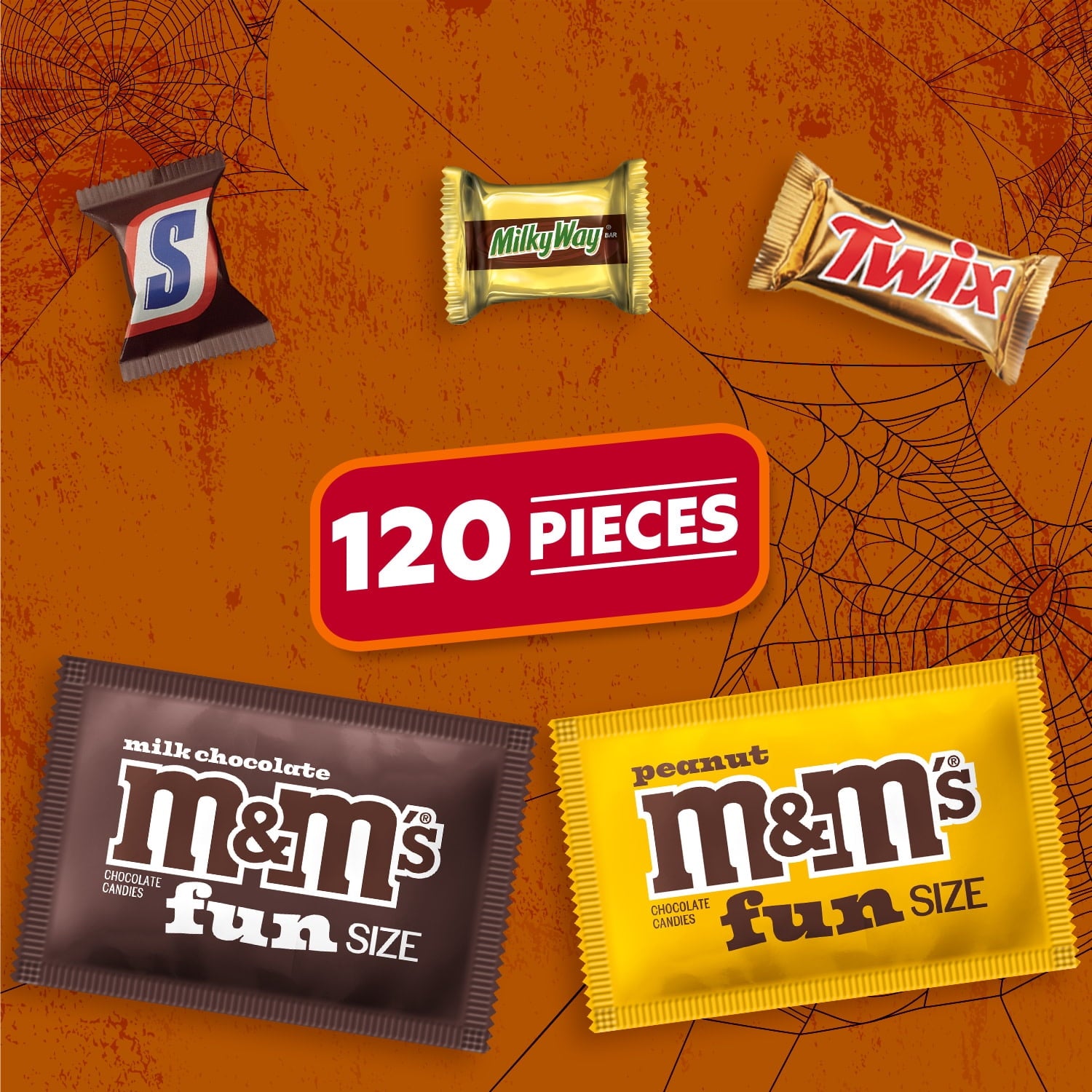 M&M's, Snickers, Twix & Milky Way Chocolate Halloween Candy Variety Pack - 200 Ct Bulk Bag