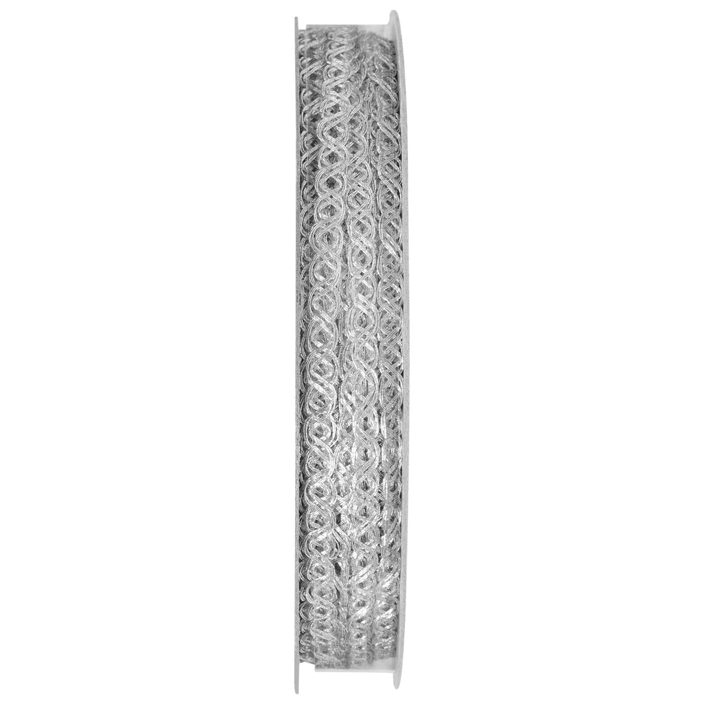 (4 pack) Offray Ribbon, Silver 1/8 inch Metallic Ribbon for Wedding, Crafts, and Gifting, 12 feet, 1 Each