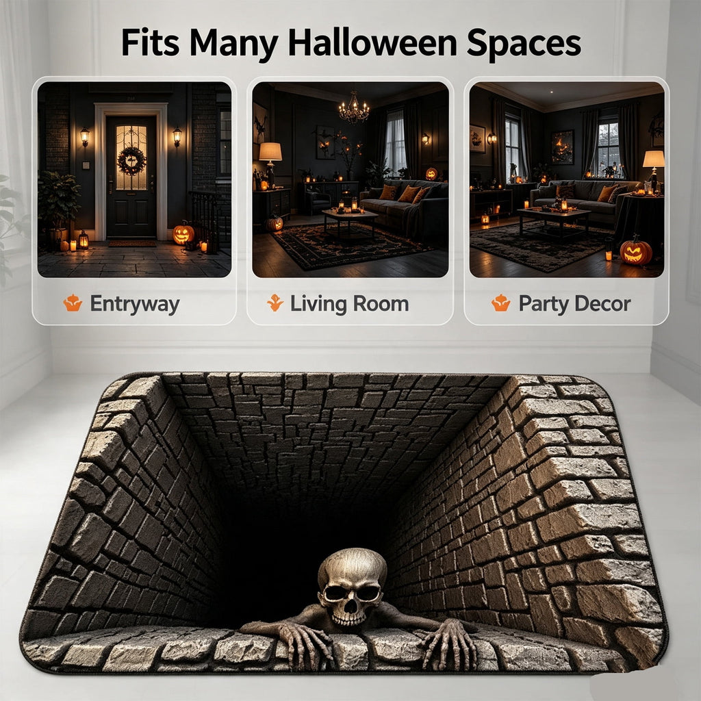2026 New 3D Hole Rug, Rugs That Look like a Hole, Trap Optical Illusion Bottomless Non-slip Doormat for Door Entrance, Bathroom, Stairs, Playroom, Living Room, Or Area Decoration