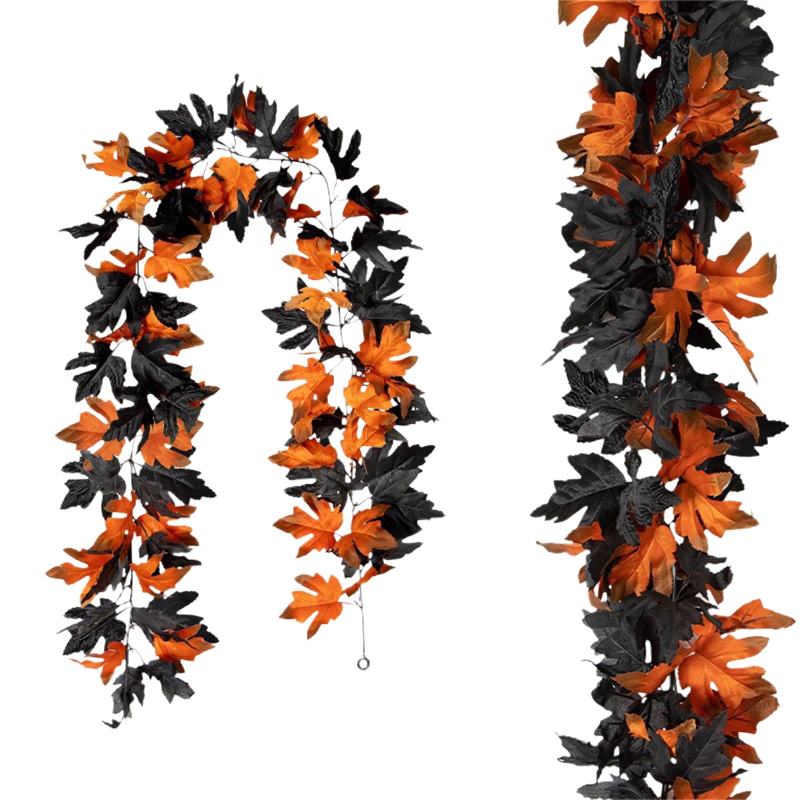 Inerposs Halloween Leaf Garland, Artificial Maple Leaf Rattan Garland, Autumn Decor for Halloween Party, Decorative Hanging Leaf Garland for Indoor and Outdoor Use