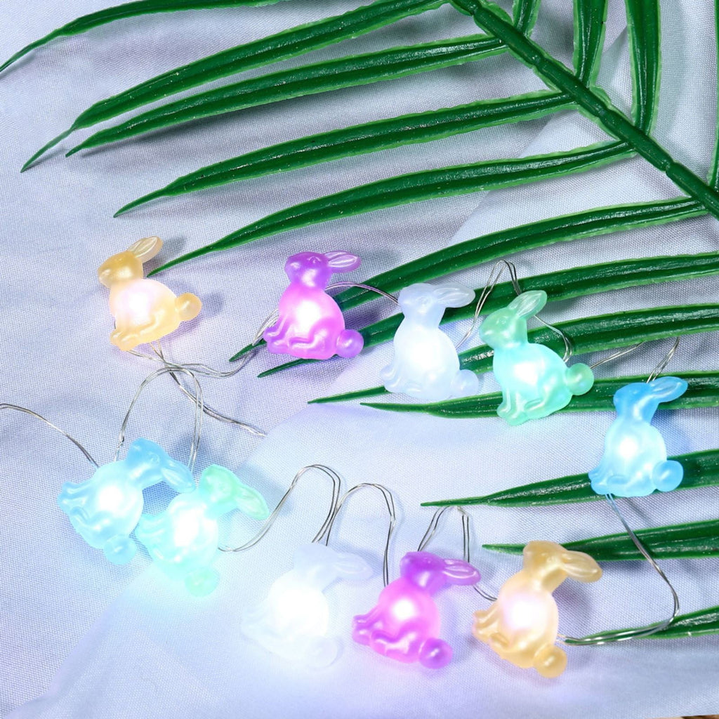 Stijggn 10 Easter Lights Outdoor Easter Decor LED Bunny Lights Plug in Easter Lights String for Indoor Outdoor Spring Decor & Easter Decor