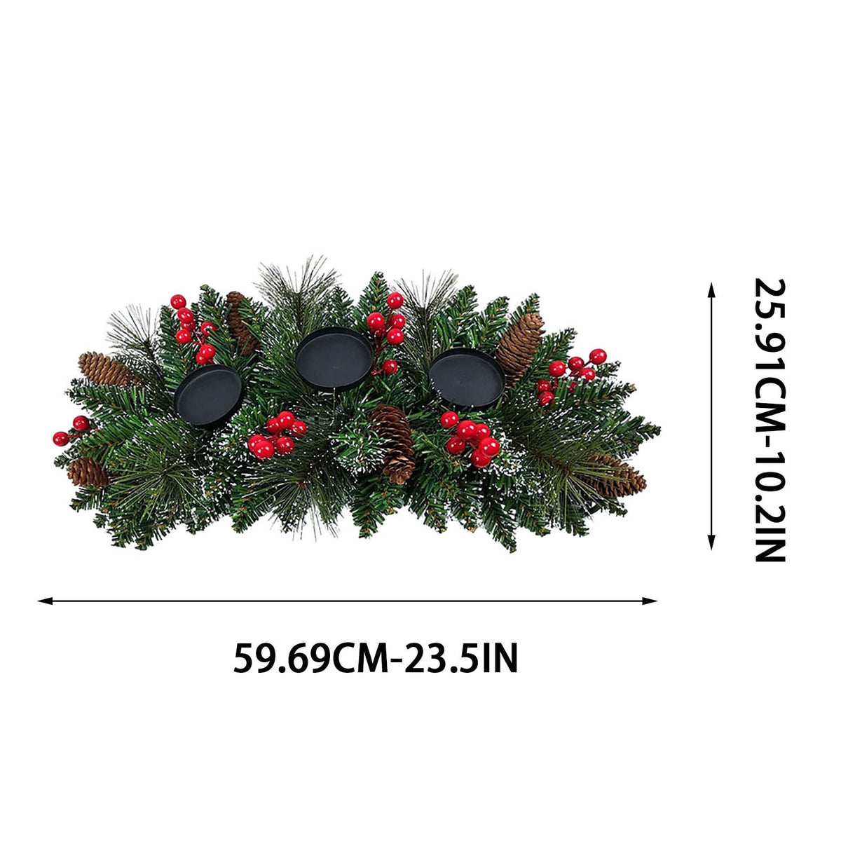 DAMAI Fall Centerpiece Table Decorations, 23.6'' L Assorted Artificial Pumpkins,Berries, Maple Leaves with 3 Candle Holders,Autumn Table Centerpiece for Harvest Party Thanksgiving Halloween