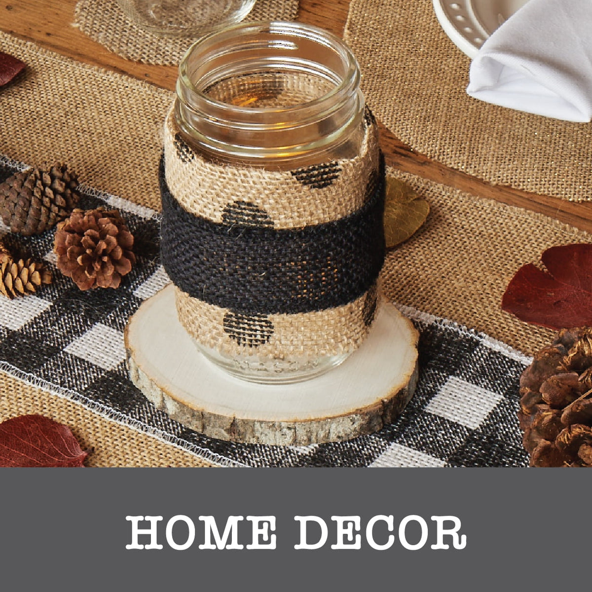 Love, Laugh, Craft Burlap Ribbon Set, 1.5"W x 3-Yds, Natural/White Stripe