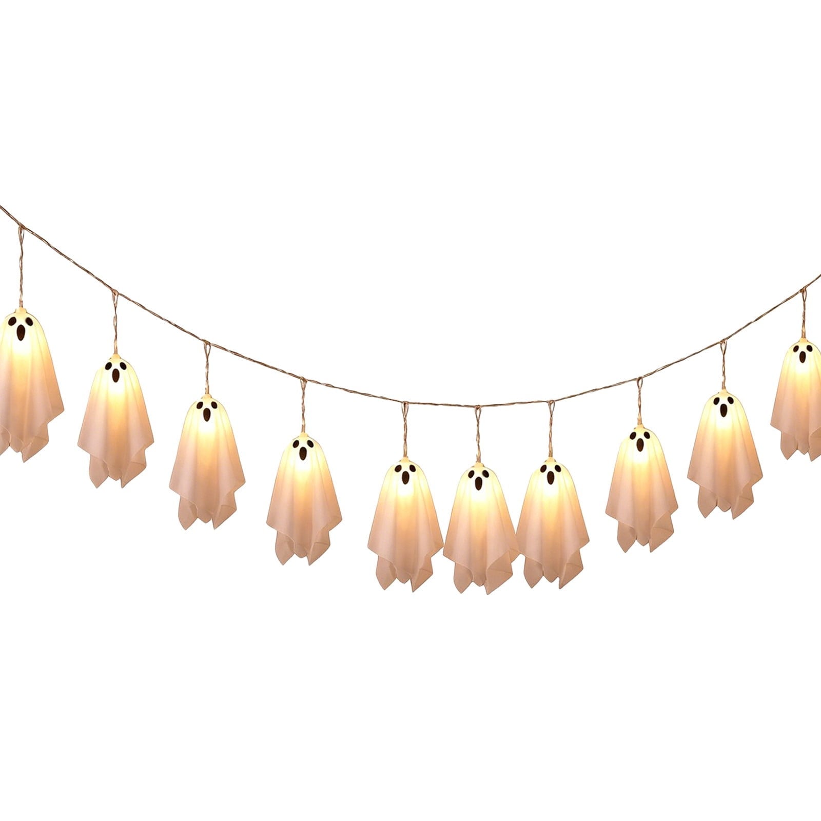 Halloween Ghost String Lights, LED Cute Spooky Fairy Lights for Fireplace Party Home Decor, Halloween LED Ghost Garland Lights, Battery Operated Hanging Lights for Indoor Room Decor
