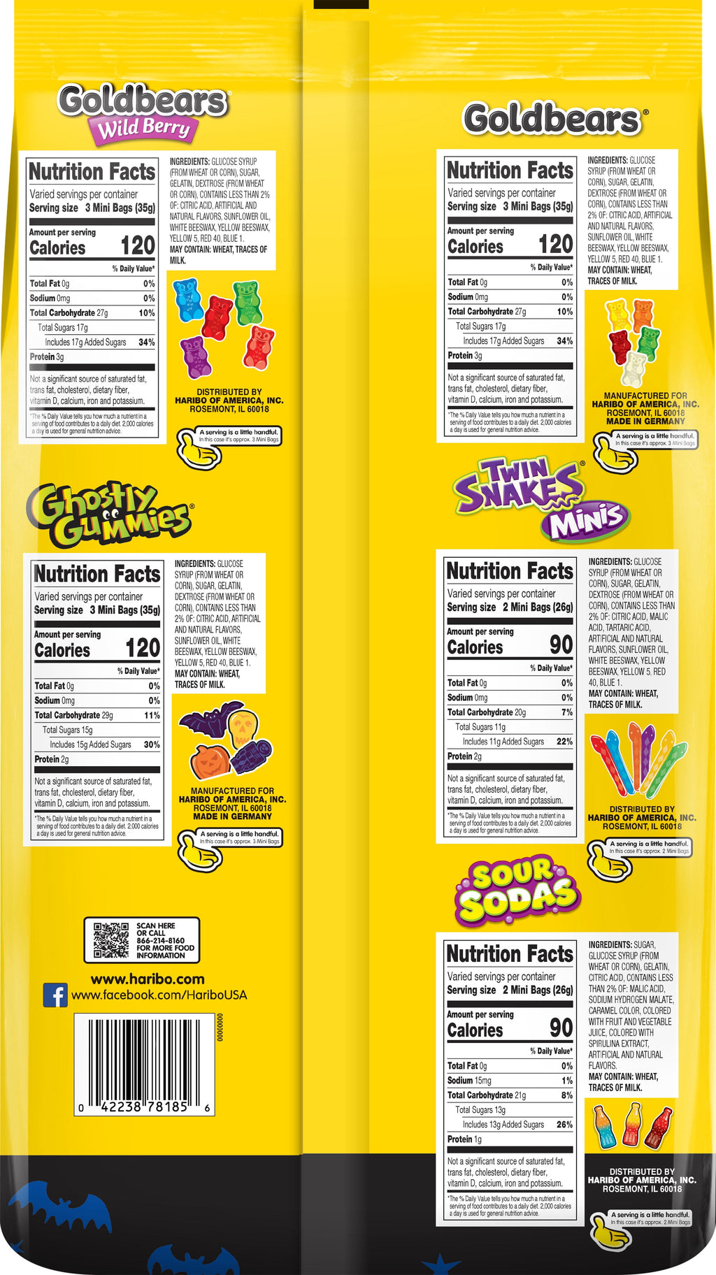 HARIBO Halloween Best On The Block Gummy Candy 64.7oz Bag