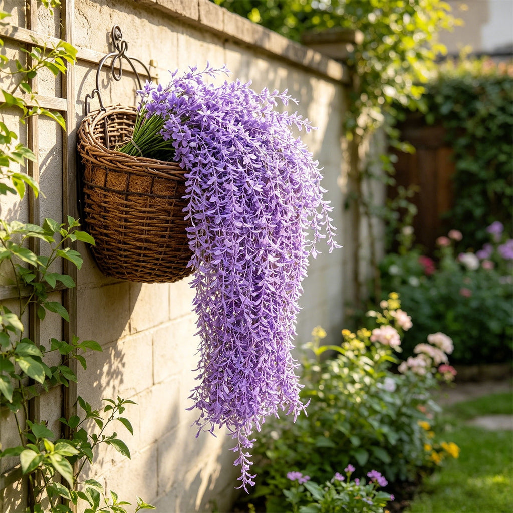 AZXY 5 Pack 37"Artificial Purple Wisteria Hanging Vines Halloween Decorations Indoor Outdoor,Halloween Party Decor,Yard Wall Porch Hanging Greenery Garland Halloween Decor Supplies for Holiday Layout
