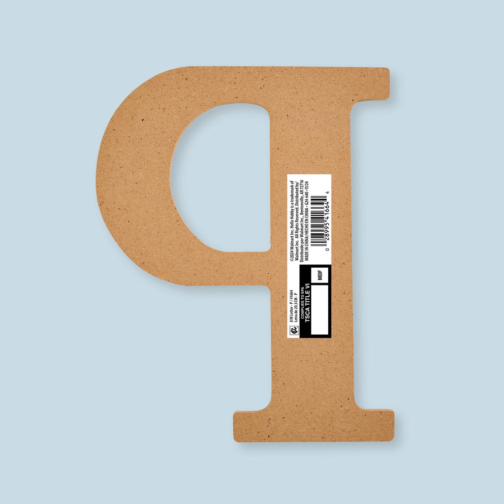 Hello Hobby Surfaces Unfinished Wood MDF Letter A, 8 in