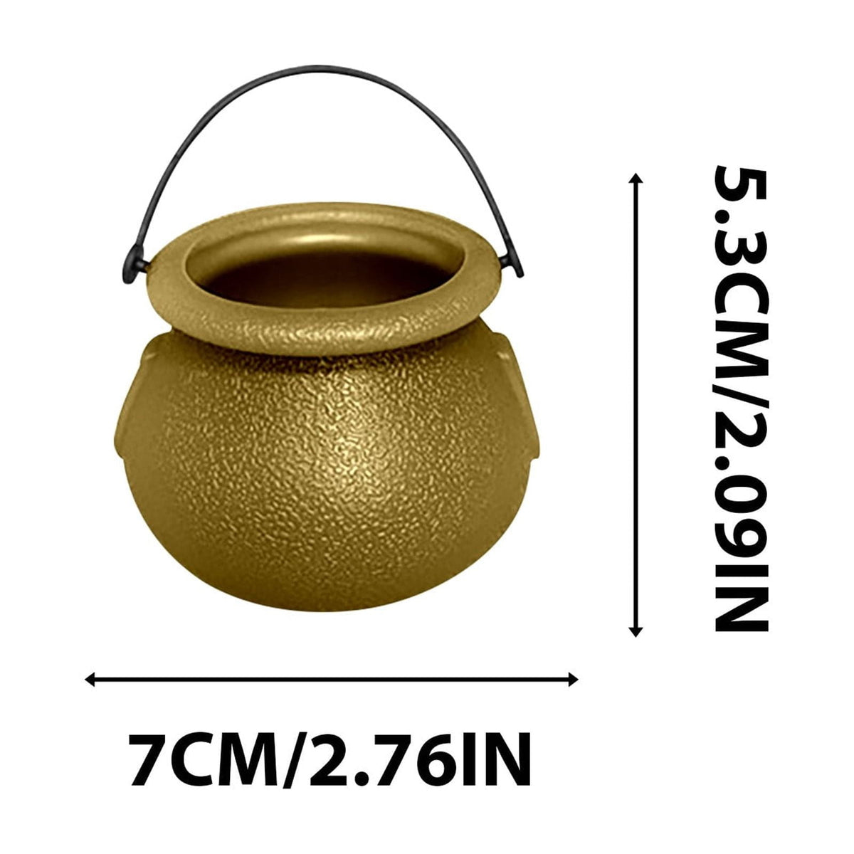 Gold Halloween Mini Cauldron Candy Holder Set, Witch Decor Tiered Tray Tabletop Decoration 8pcs