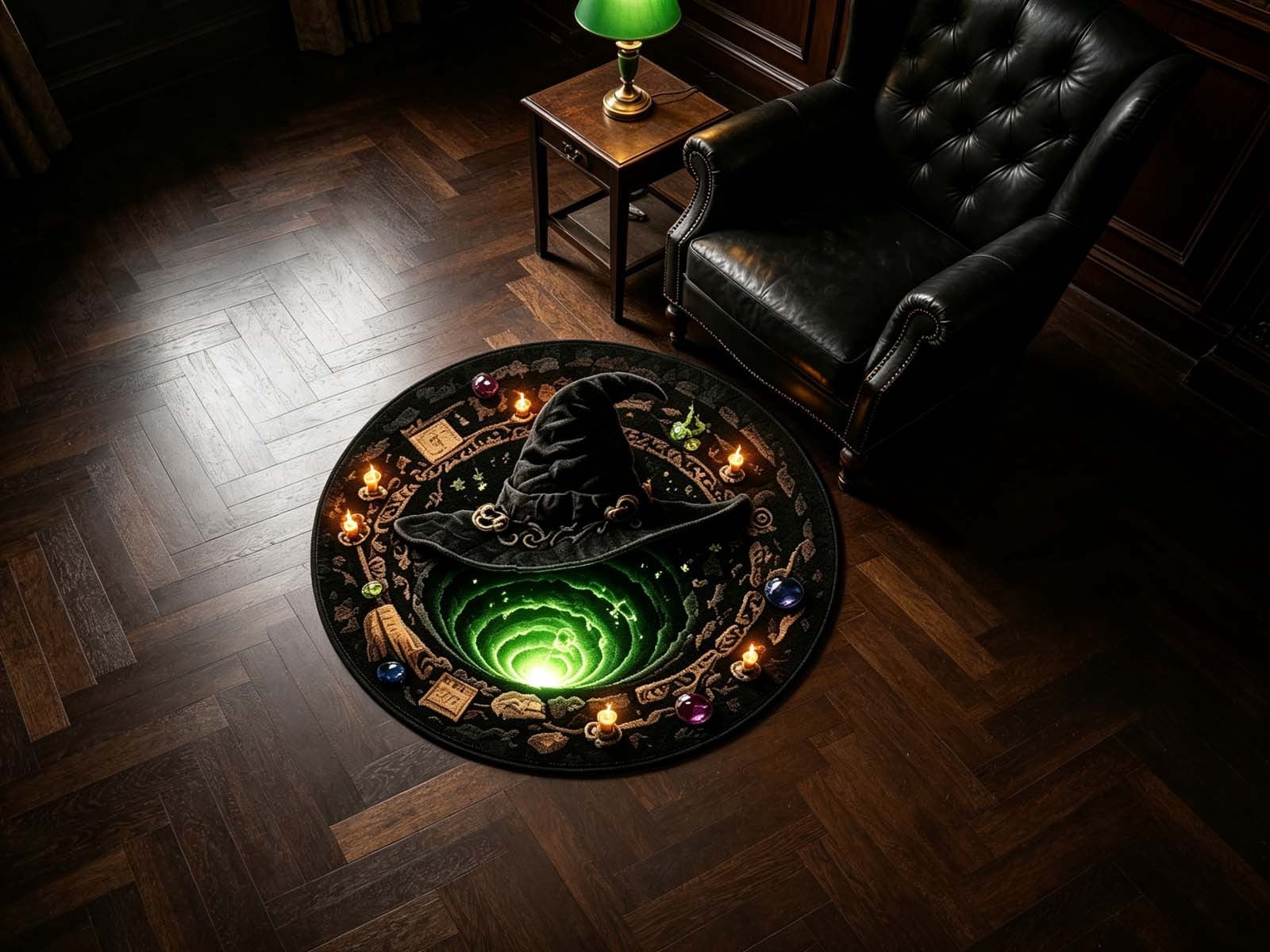 3D Halloween Round Rug, Illusion Halloween Round Mat, Funny Rug with Non-Slip Soft Visual Effect Door Mat for Living Room Indoor Decor