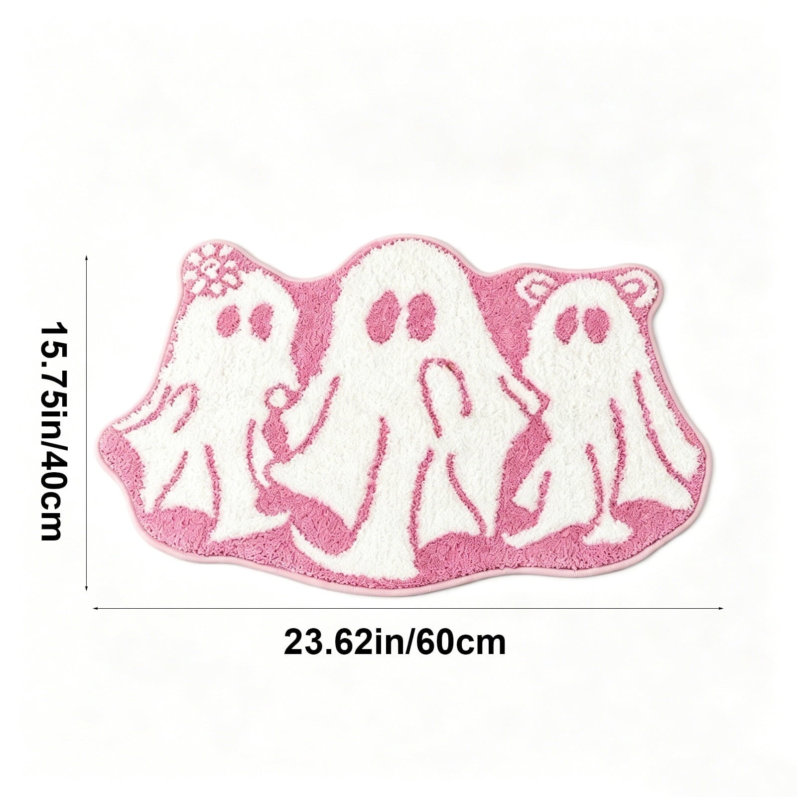 WWC Halloween Door Mat, 32x20 inch Halloween Decor Thick Non Slip Ghost doormat, Entryway Rug for Fall Party Indoor Outdoor Front Porch