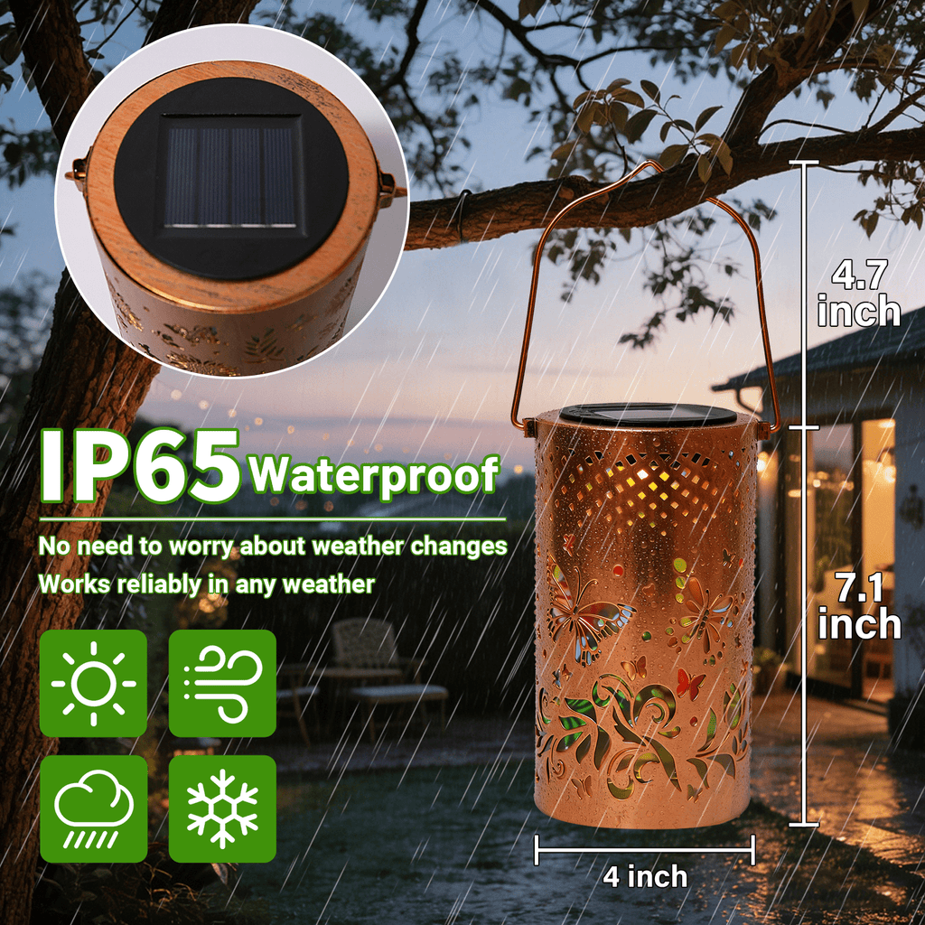 Colorful Solar Lanterns IP65 Outdoor Waterproof, Mother's Day Gifts for Women Mom Grandma - LED Colorful Sunflower Solar Lights Metal Hanging Lantern for Patio Yard Porch
