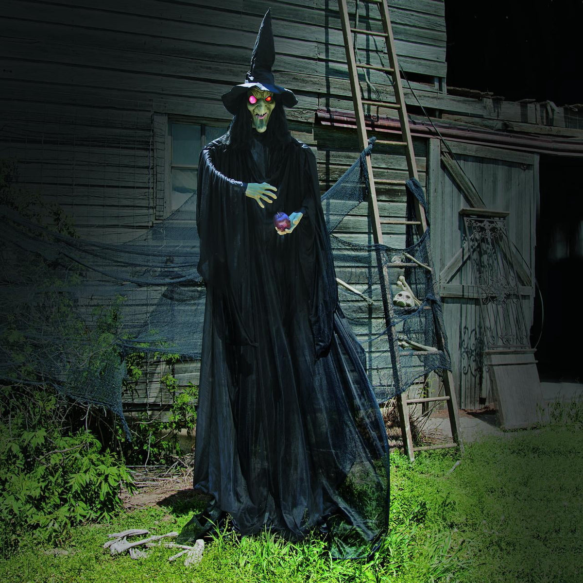 Standing Witch With Red Apple - Home Decor - 1 Piece