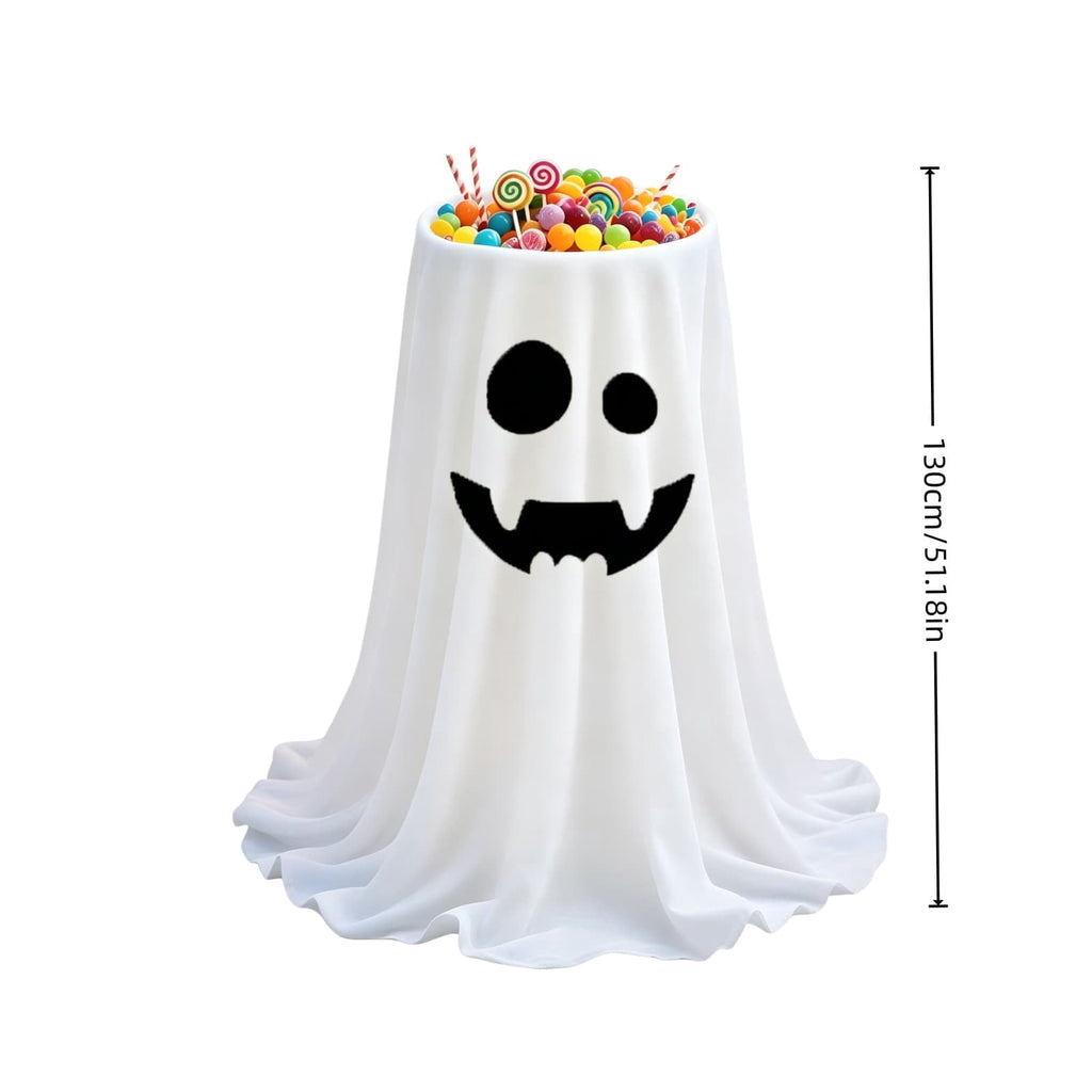 Gallickan Remote Control LED Ghost Candy Bowl with Stand, Light Up Animated Trick or Treat Container, Spooky Halloween Party Decor for Front Porch