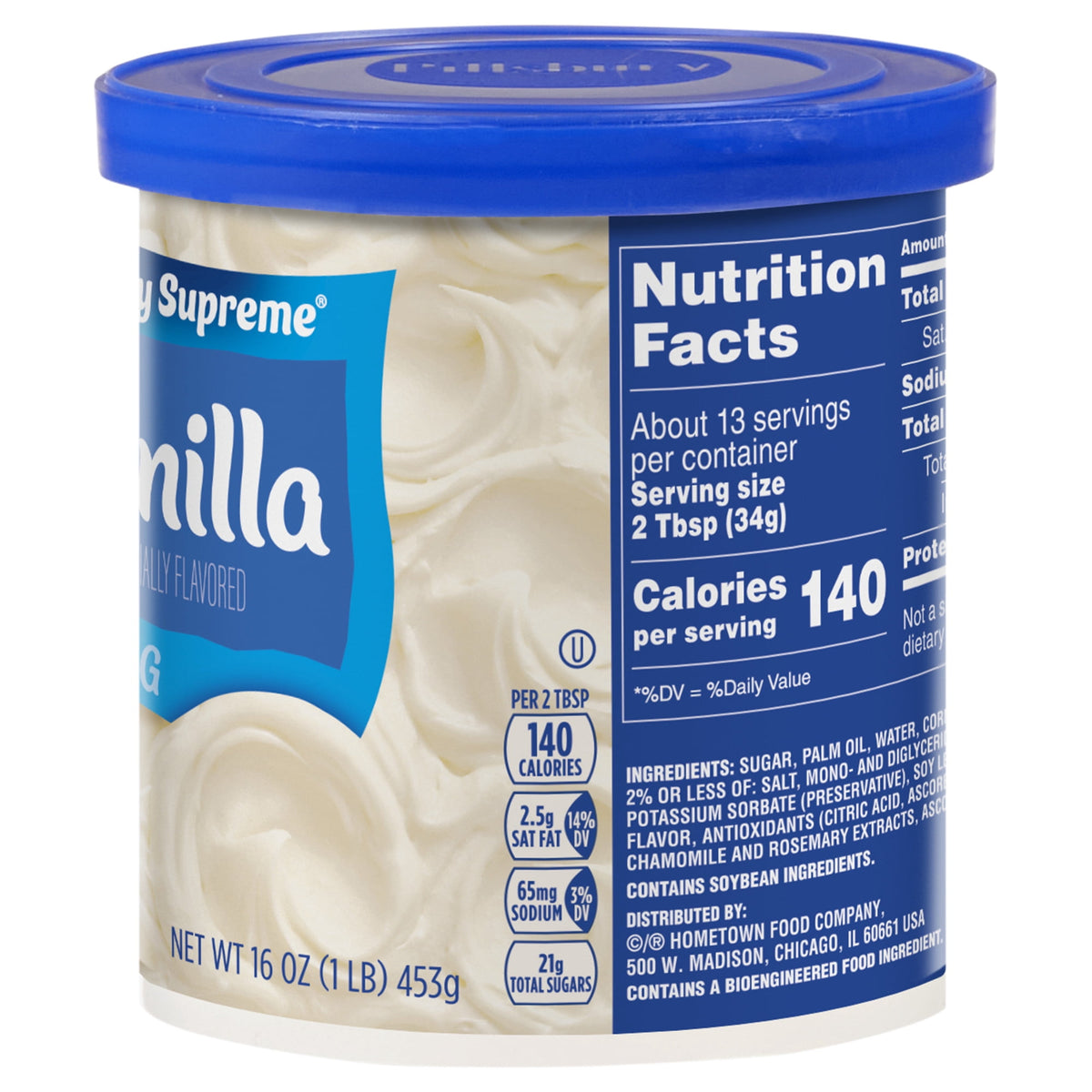Pillsbury Creamy Supreme Vanilla Frosting, 16 oz Tub