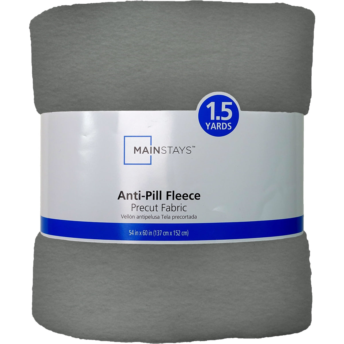 Mainstays 1.5 Yards 100% Polyester Lux Anti-pill Fleece Solids, White, 60" Wide for Crafts