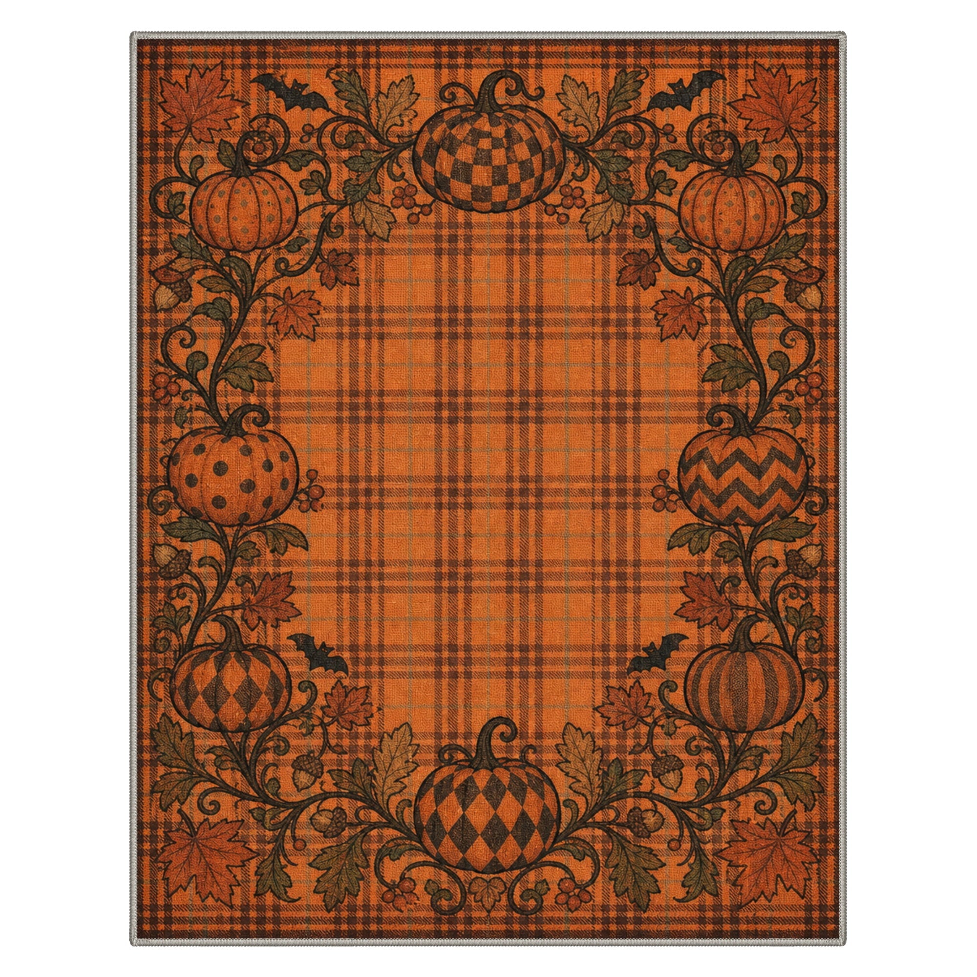 GENIMO 2'x7' Halloween Runner Rug, Washable Non Slip Soft Vintage Witch Indoor Outdoor Hallway Runner for Porch Patio Kitchen Entryway, Vintage Black