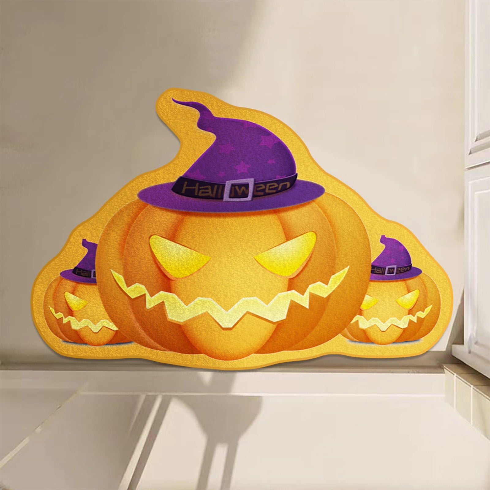 Xuniizn Halloween Mat, 16X24" Velvet Halloween Door Mat for Outside Entrance, Spooky Halloween Rug for Outdoor & Indoor, Non Slip Washable Halloween Doormat, Halloween Bathroom Decor