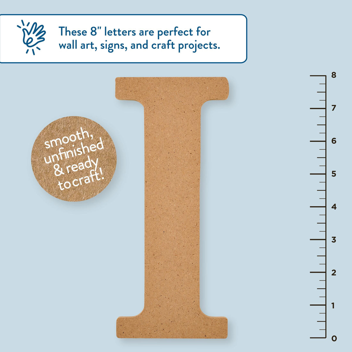 Hello Hobby Surfaces Unfinished Wood MDF Letter A, 8 in