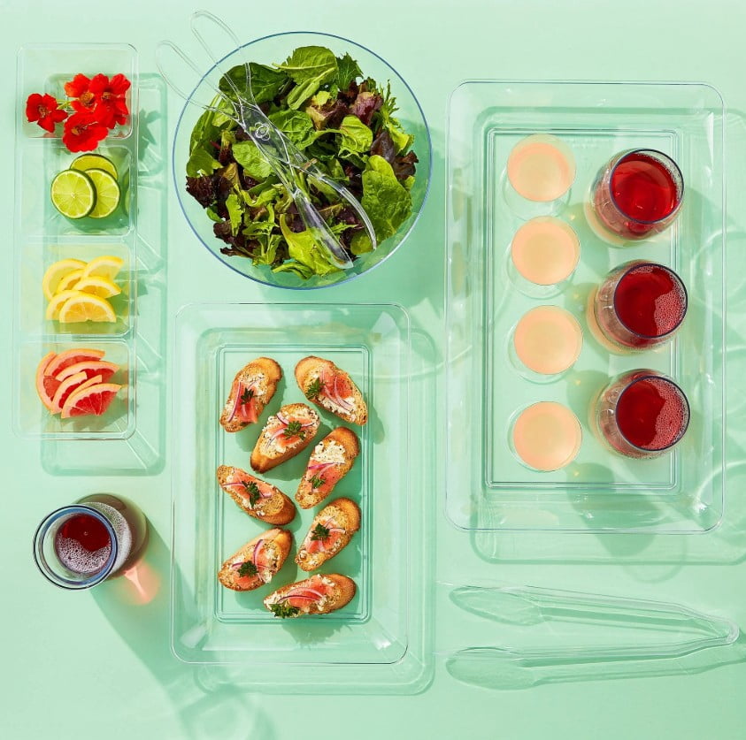 Way To Celebrate Clear Plastic Rectangular Food Tray, 18 in