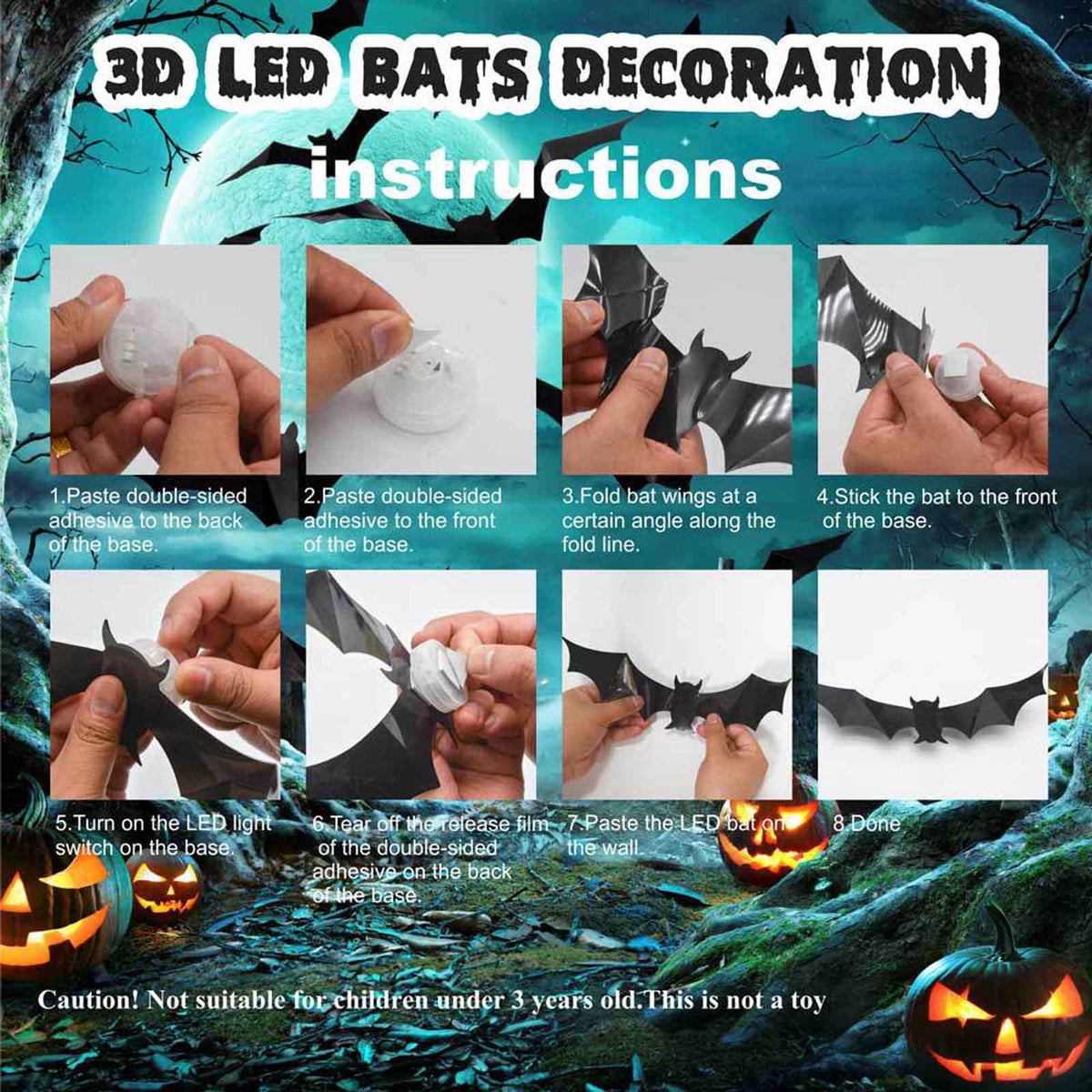 Qocolcyl 2 Pack Halloween Skeleton Lights Decorations, Halloween Candles Lamp Decoration Ornament Indoor Outdoor, Halloween Scary Decor for Home Room Table Outside Yard Lawn Garden Party Supplies