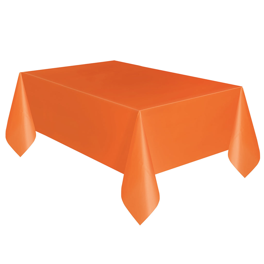 Way To Celebrate Rectangular Plastic Table Cover, Orange, 54 in x 108 in, 1 Count