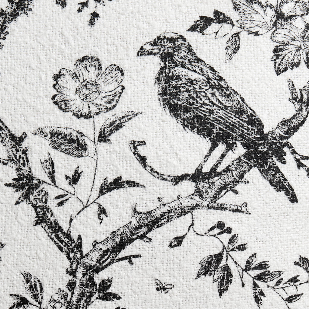 My Texas House Halloween Raven Toile Decorative Pillow, Ivory and Black, 20" x 20"