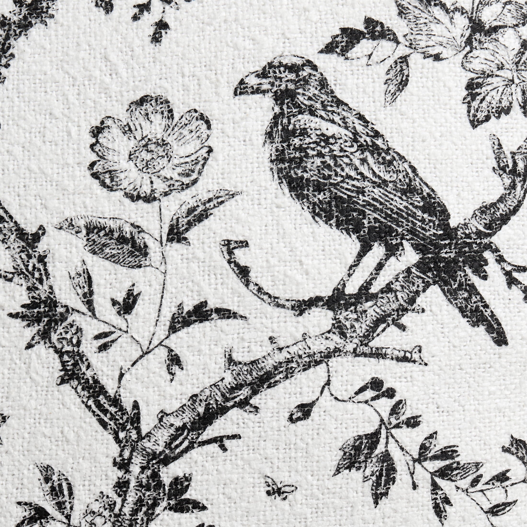 My Texas House Halloween Raven Toile Decorative Pillow, Ivory and Black, 20" x 20"
