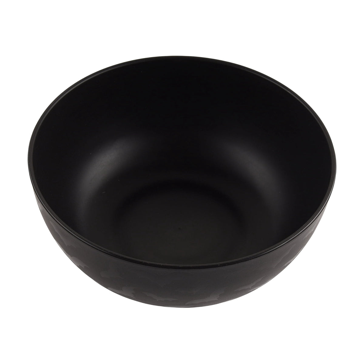 Mainstays 38 Ounce Round Plastic Etched Bats Bowl, Black