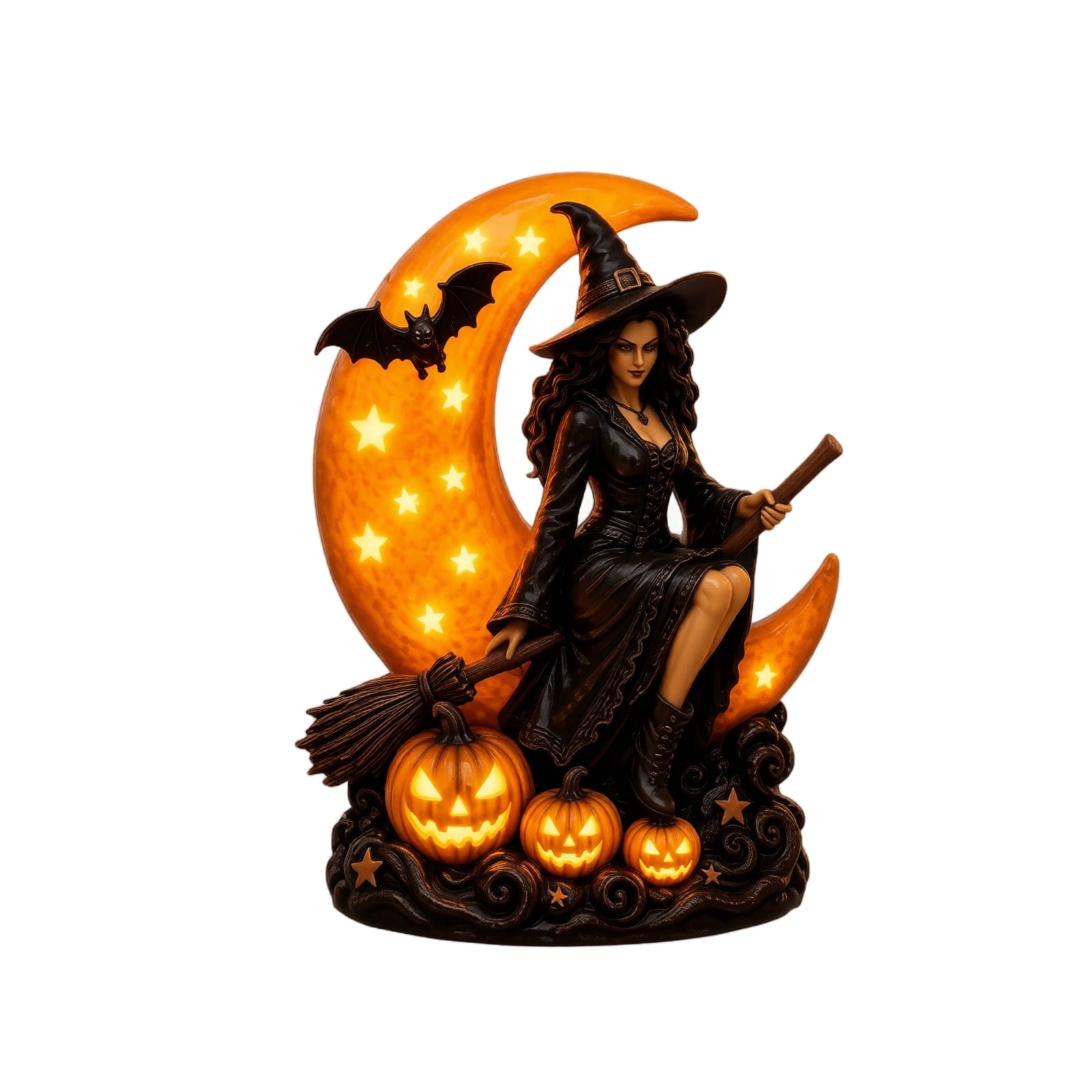 Halloween Witch Cauldron Garden Light, 3D Witch Cauldron LED Projector Outdoor Decor, Solar Powered Garden Stake Light with Halloween Shadow Projection Effect