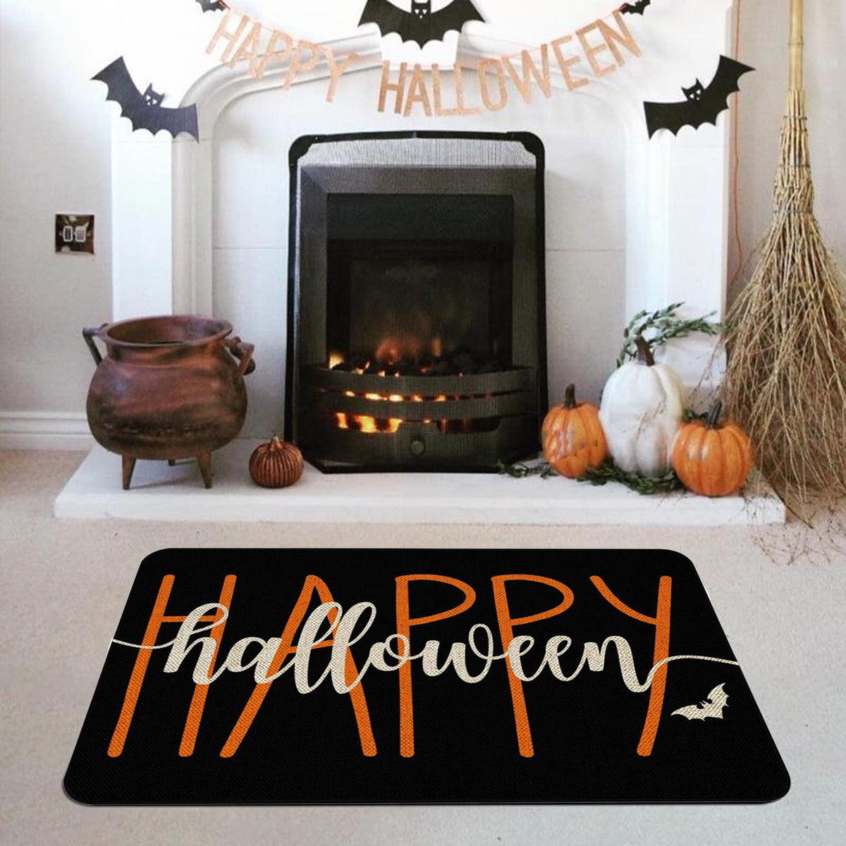 YIMWNYI Halloween-Themed Door Mat, Spooky Entryway Rug, Non-Slip Wiper, Decorative Pumpkin Mat, Perfect for Trick-or-Treaters, Versatile Indoor Outdoor Decor