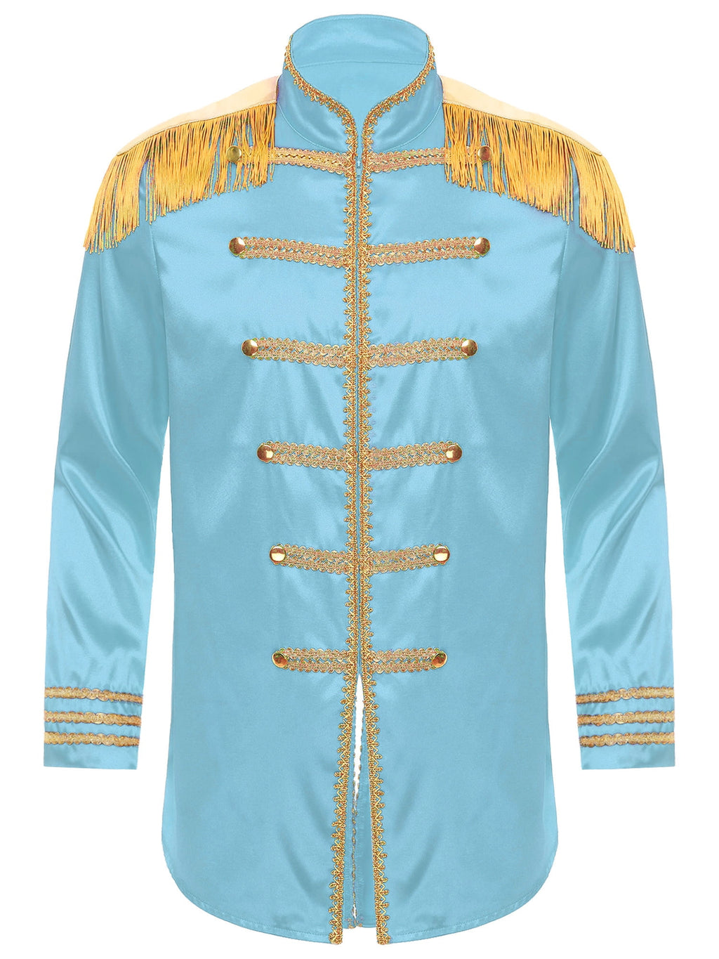 Eandarui Men's Halloween SGT Sergeant Pepper Costume Jacket Fancy Dress Hippie Music Star 1960s Shirt Red S