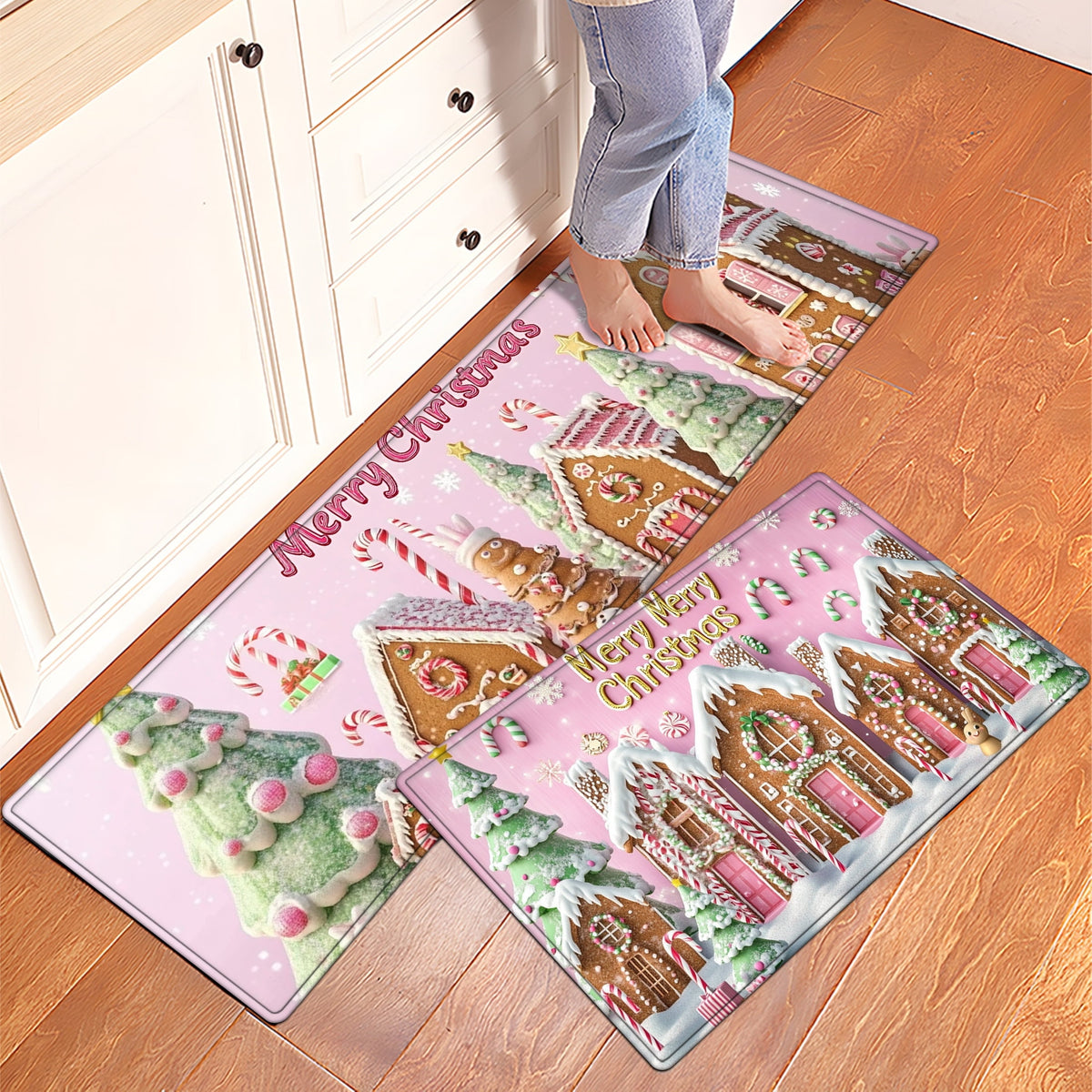 YIMEIS Halloween decoration Kitchen rugs Washable flannel Printed Area Rug and Mats DoorMats, bath mat,Autumn and Winter Festival Decoration-Halloween Undead 15.7'' x 23.6''